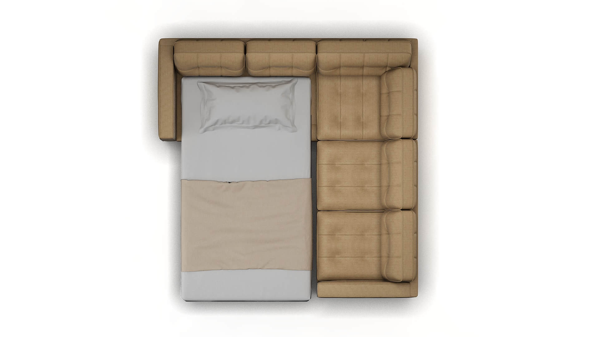 Oxford Cosmo Fawn Sectional Sleeper Espresso legs 3