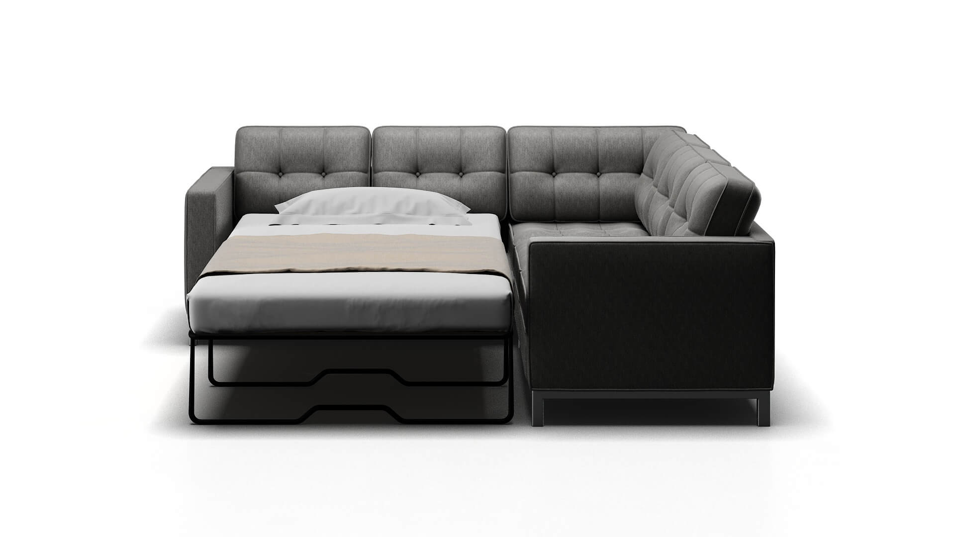 Oxford Cosmo Steel Sectional Sleeper Espresso legs 1