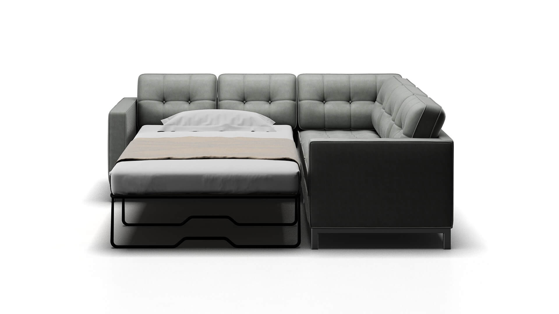 Oxford Dawson Platinum Sectional Sleeper Espresso legs 1