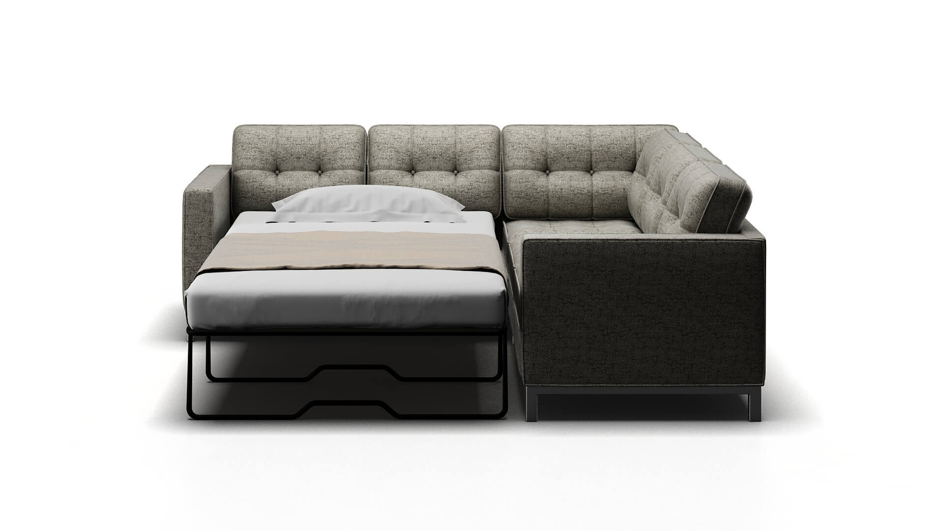 Oxford Derby Ash Sectional Sleeper Espresso legs 1