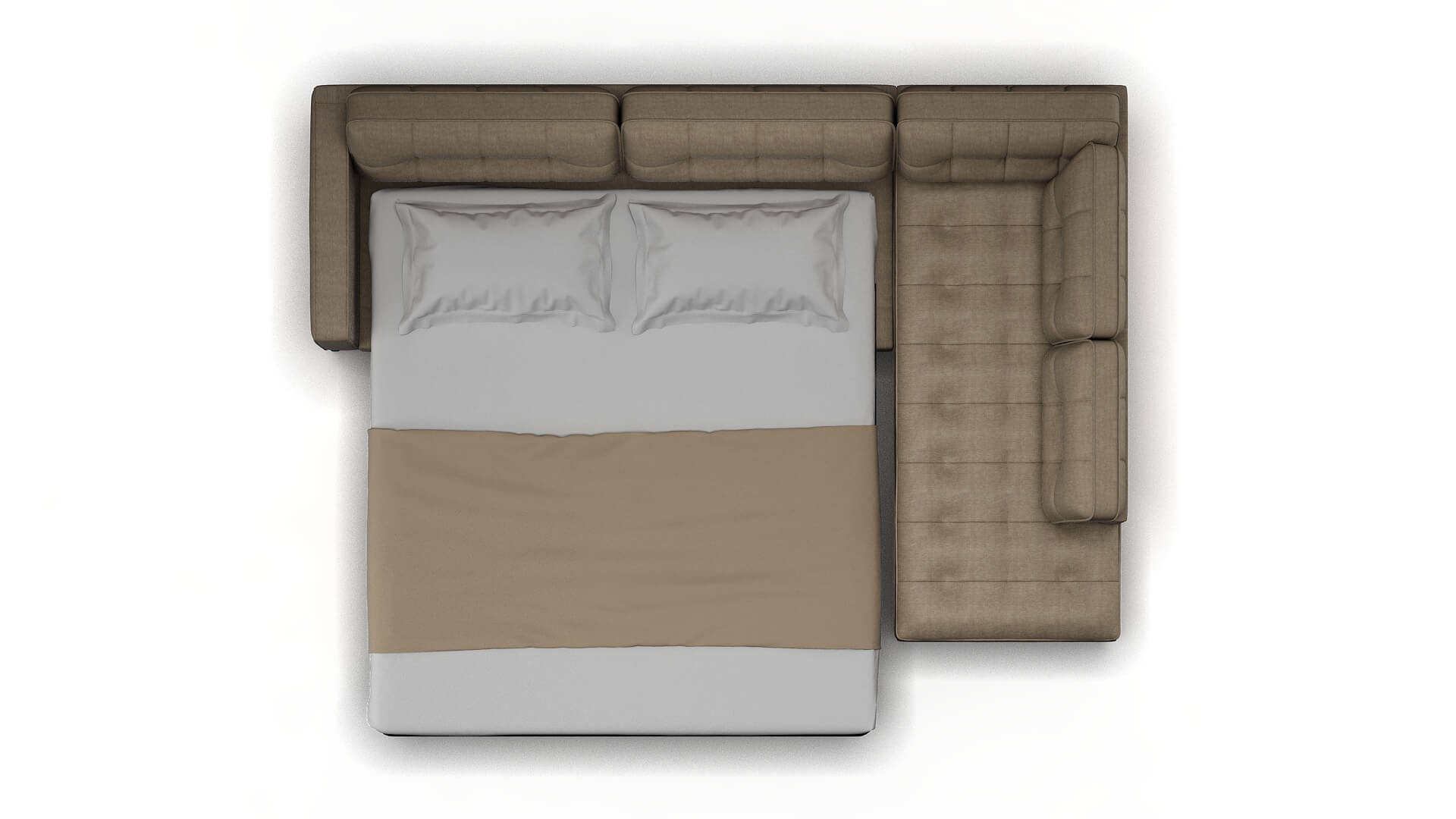 Oxford Derby Linen Panel Sleeper Espresso legs 3