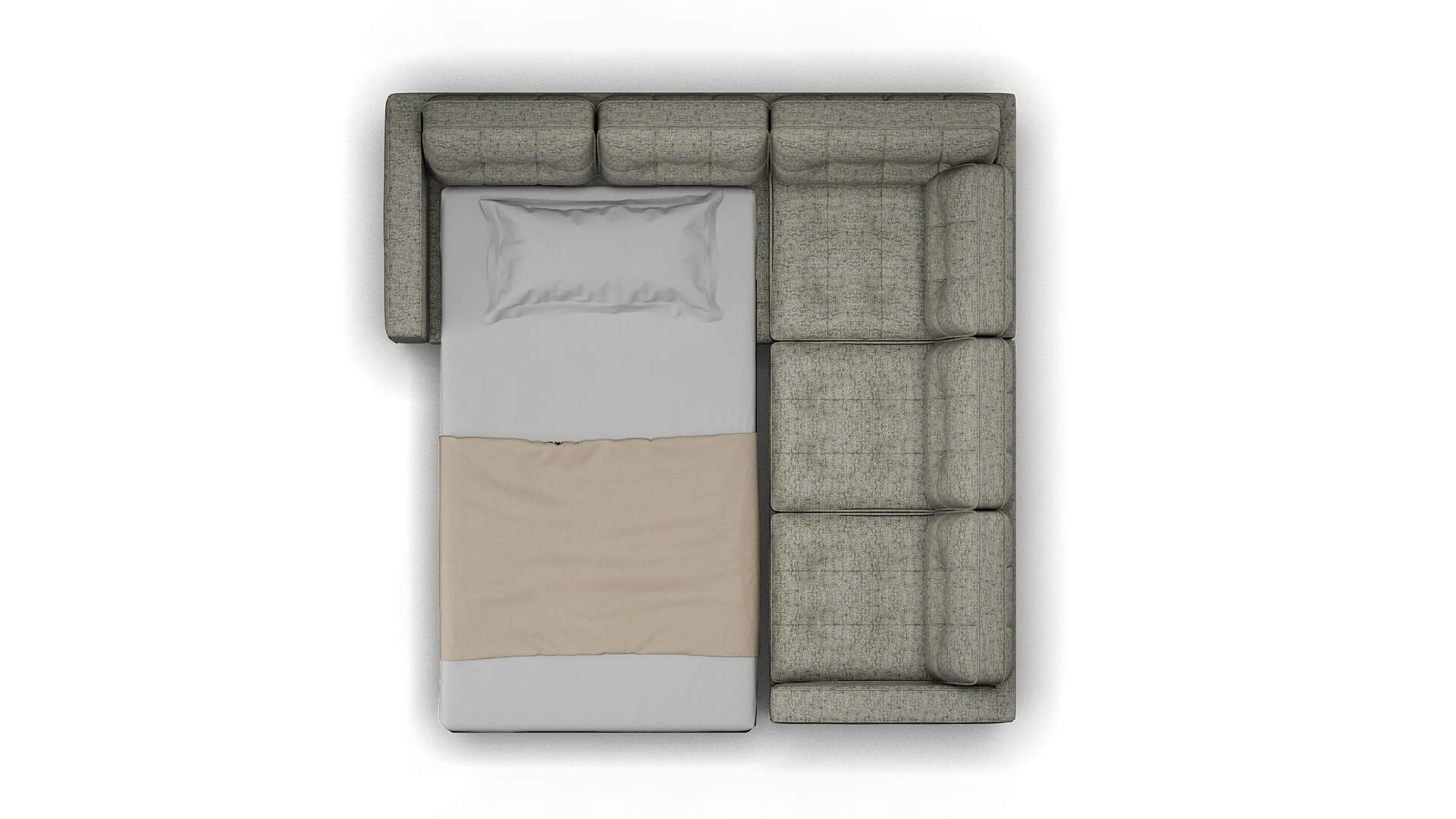 Oxford Derby Silver Sectional Sleeper Espresso legs 3