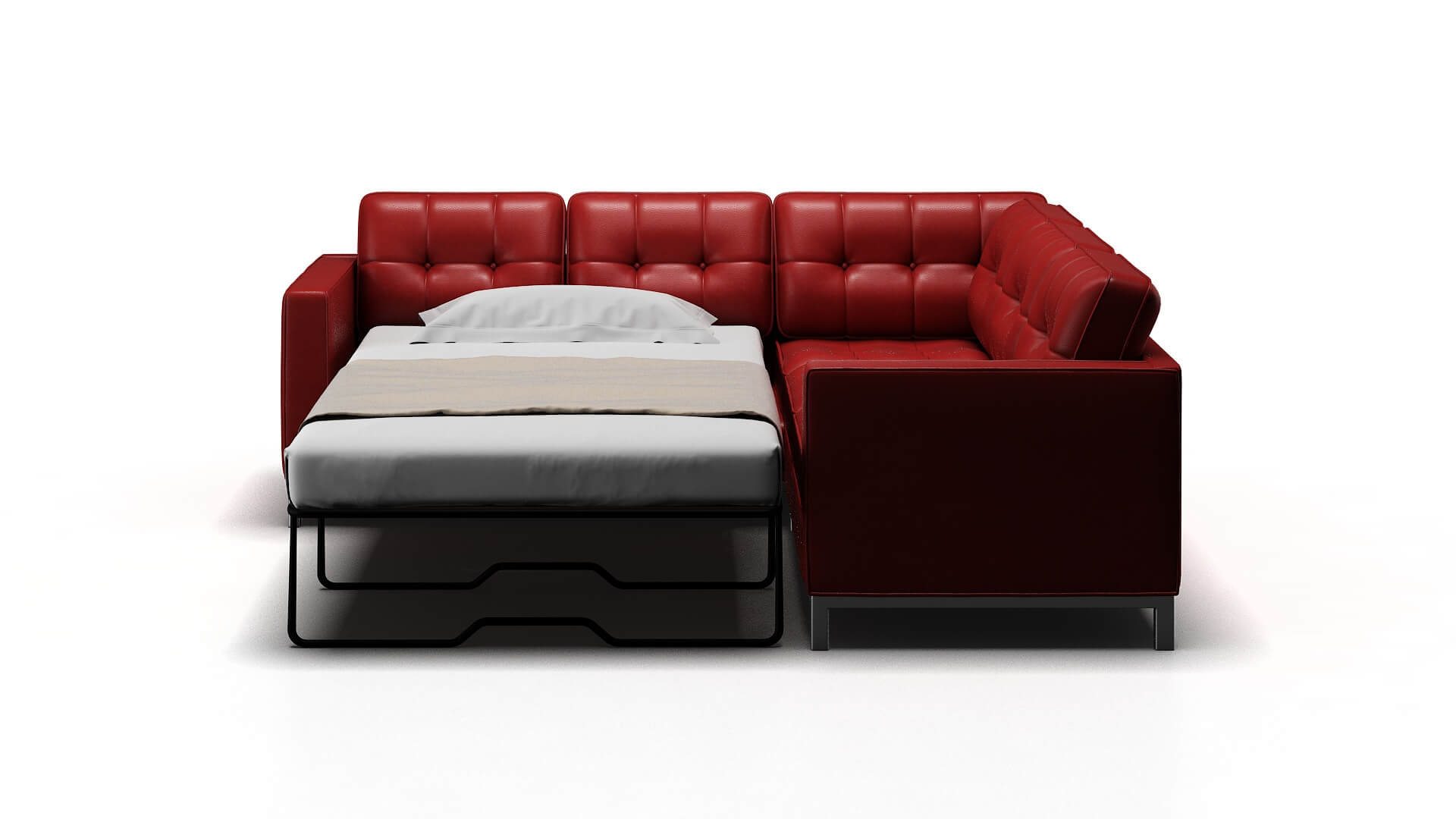 Oxford Dillion Cordovan Sectional Sleeper Espresso legs 1