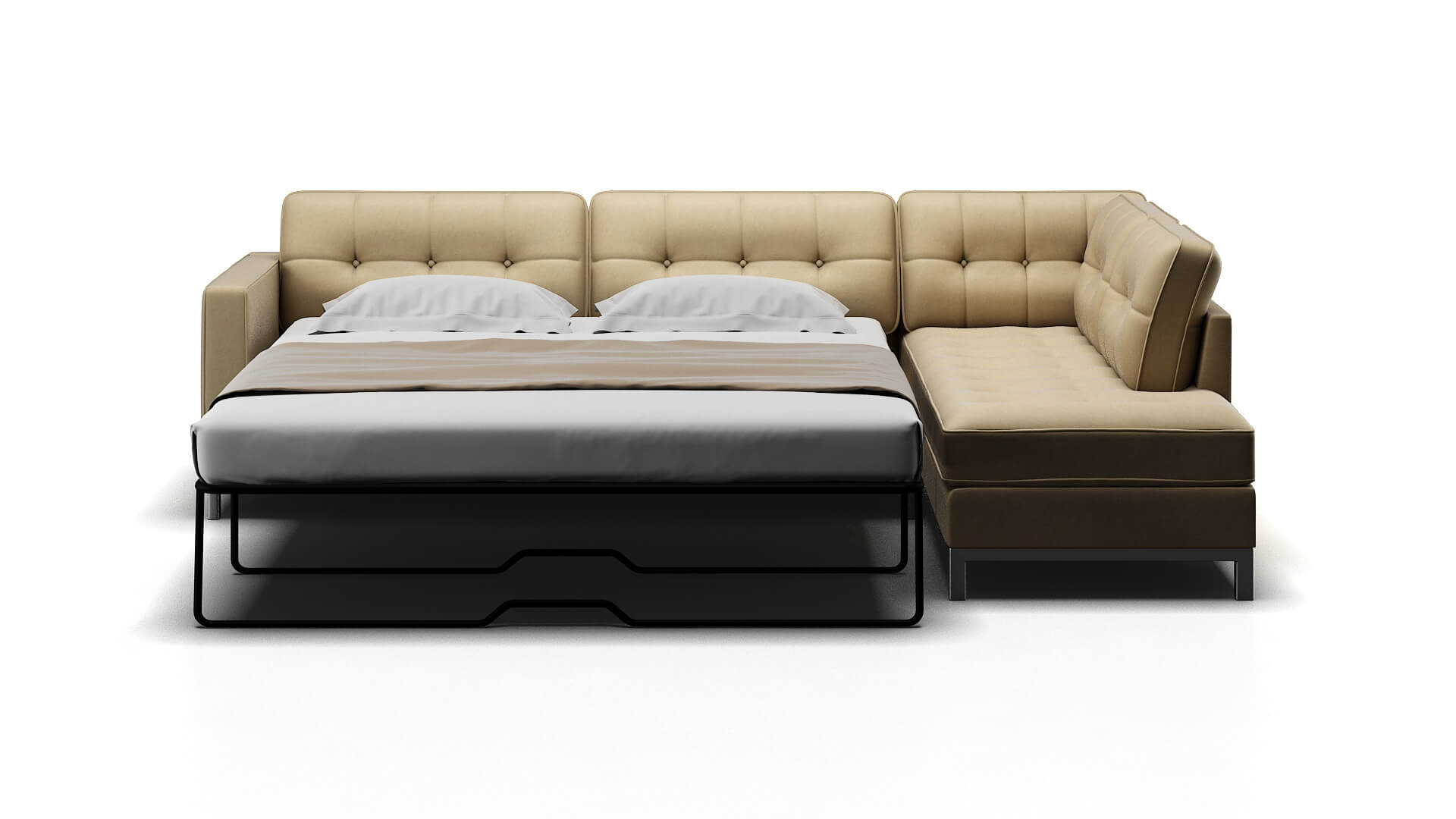 Oxford Dream_d Almond Panel Sleeper Espresso legs 1