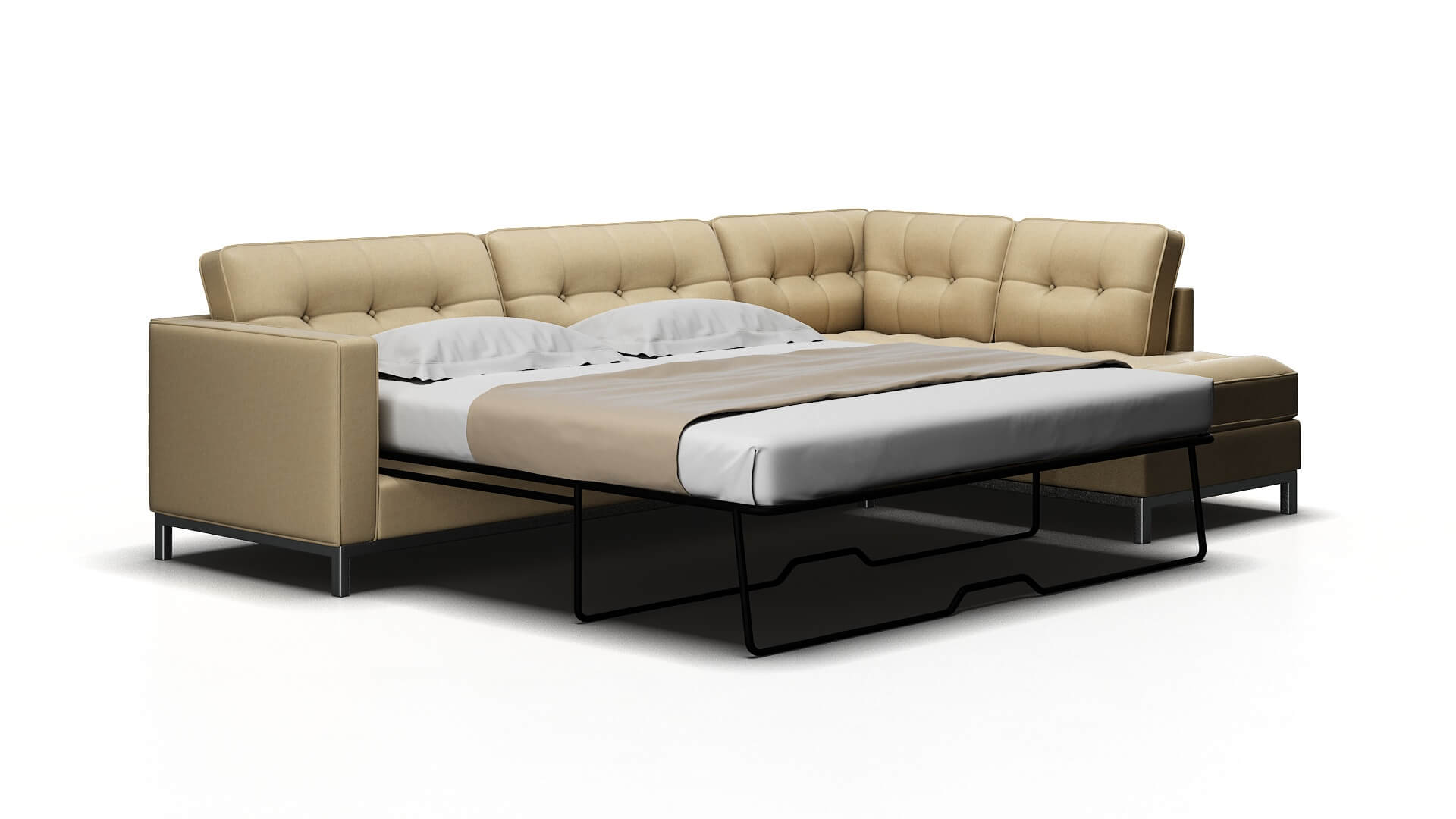 Oxford Dream_d Almond Panel Sleeper Espresso legs 2