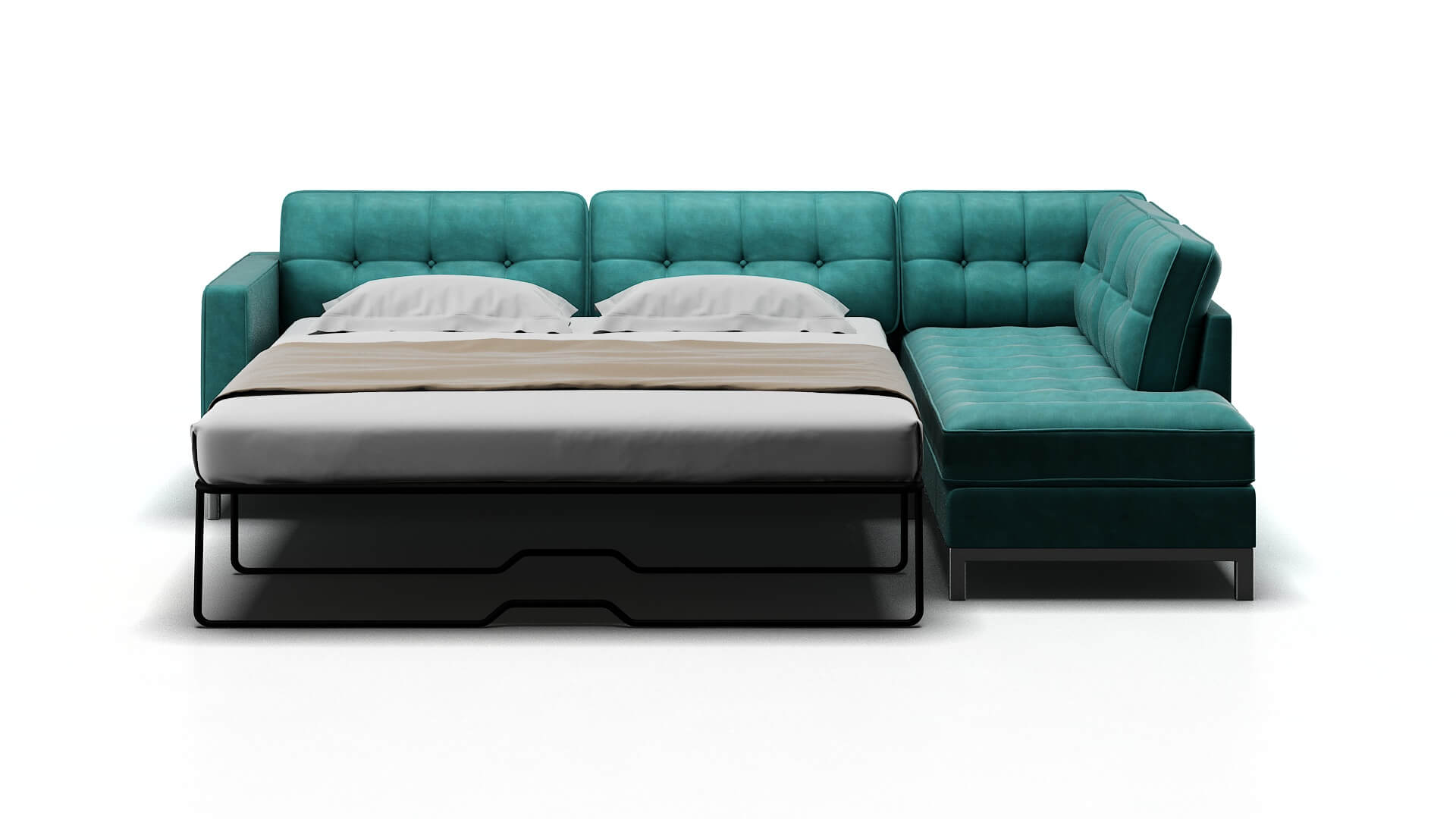 Oxford Dream_d French_blue Panel Sleeper Espresso legs 1