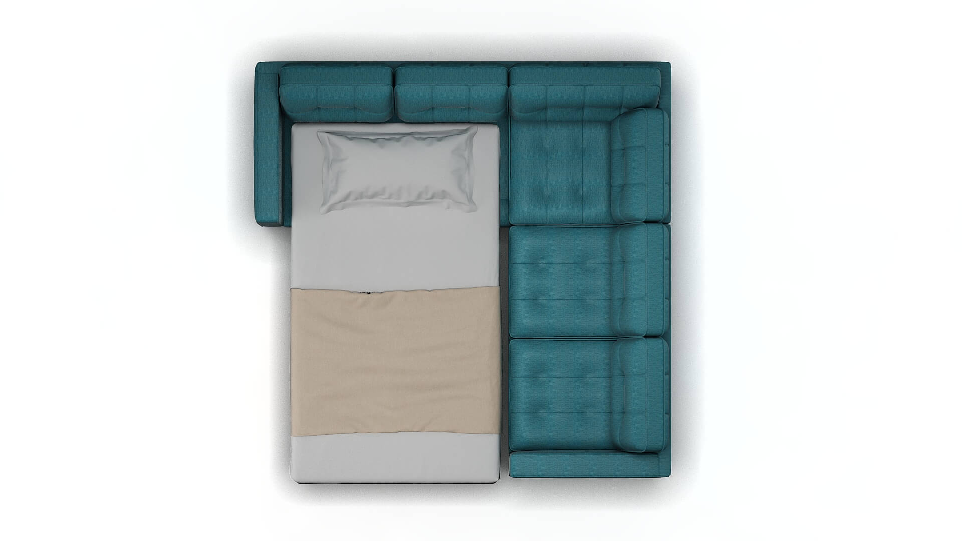 Oxford Dream_d Peacock Sectional Sleeper Espresso legs 3