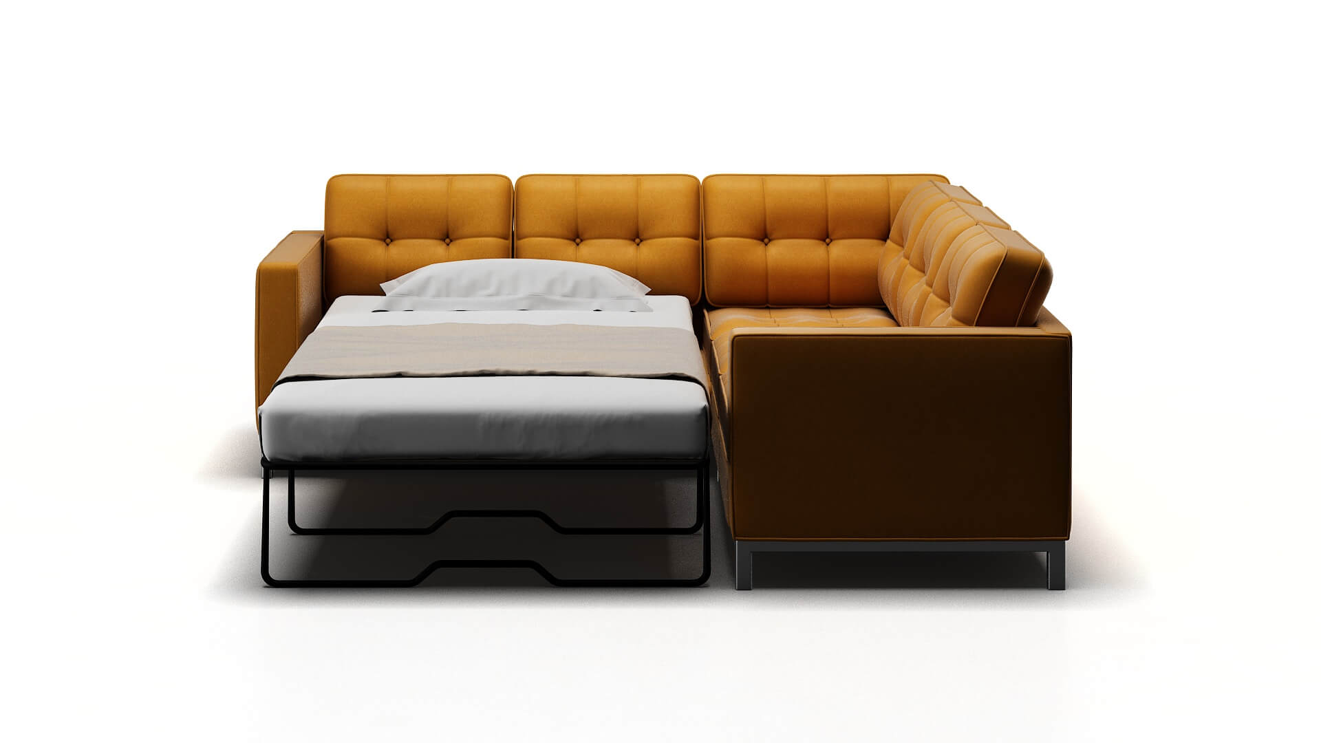 Oxford Dream_d Sunflower Sectional Sleeper Espresso legs 1