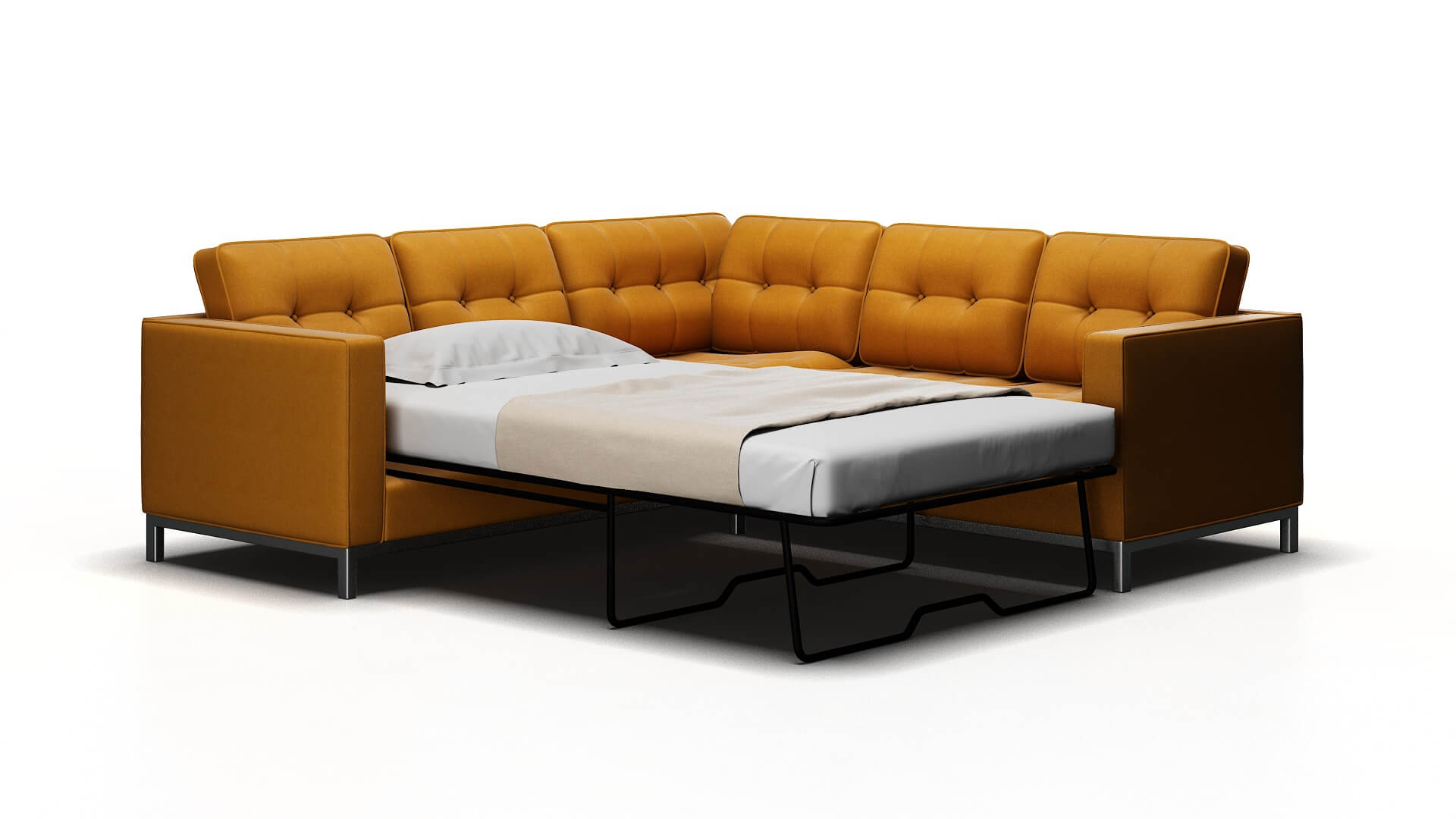 Oxford Dream_d Sunflower Sectional Sleeper Espresso legs 2