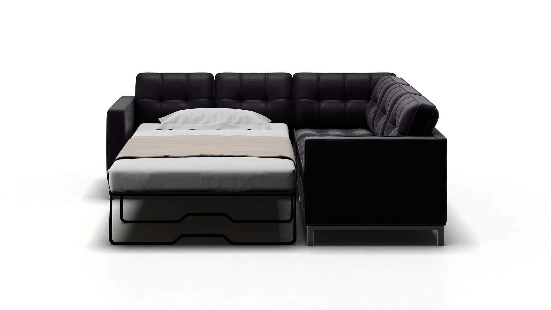 Oxford Durham Ink Sectional Sleeper Espresso legs 1