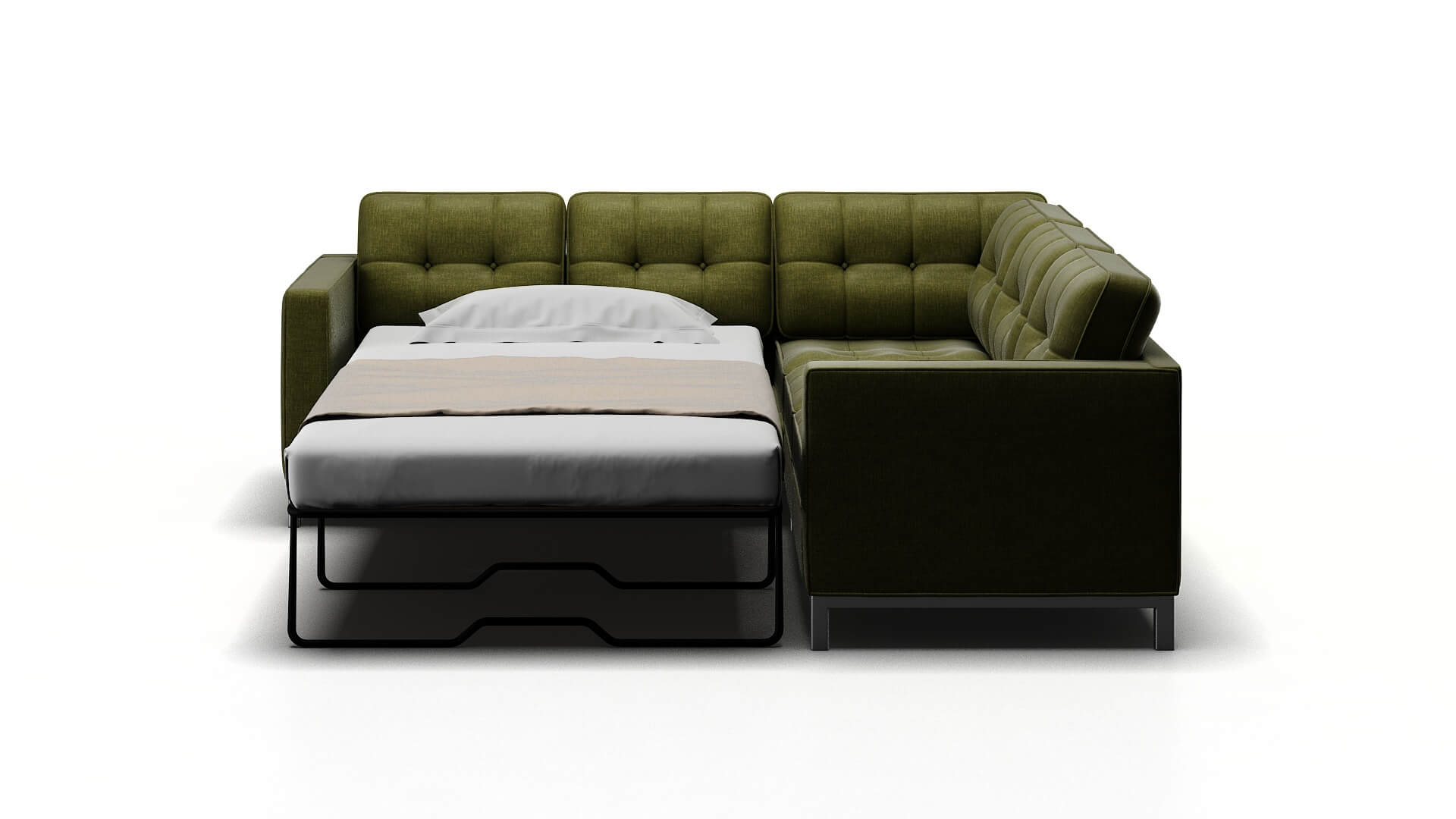 Oxford Durham Lime Sectional Sleeper Espresso legs 1