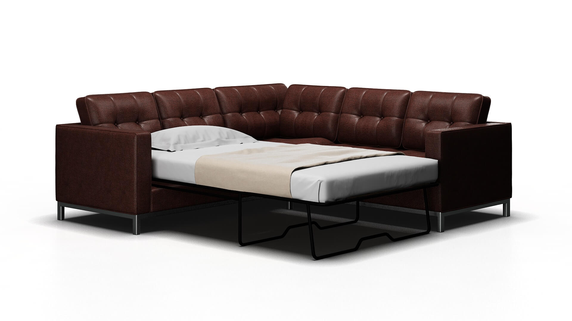 Oxford Ford Brown Sectional Sleeper Espresso legs 2