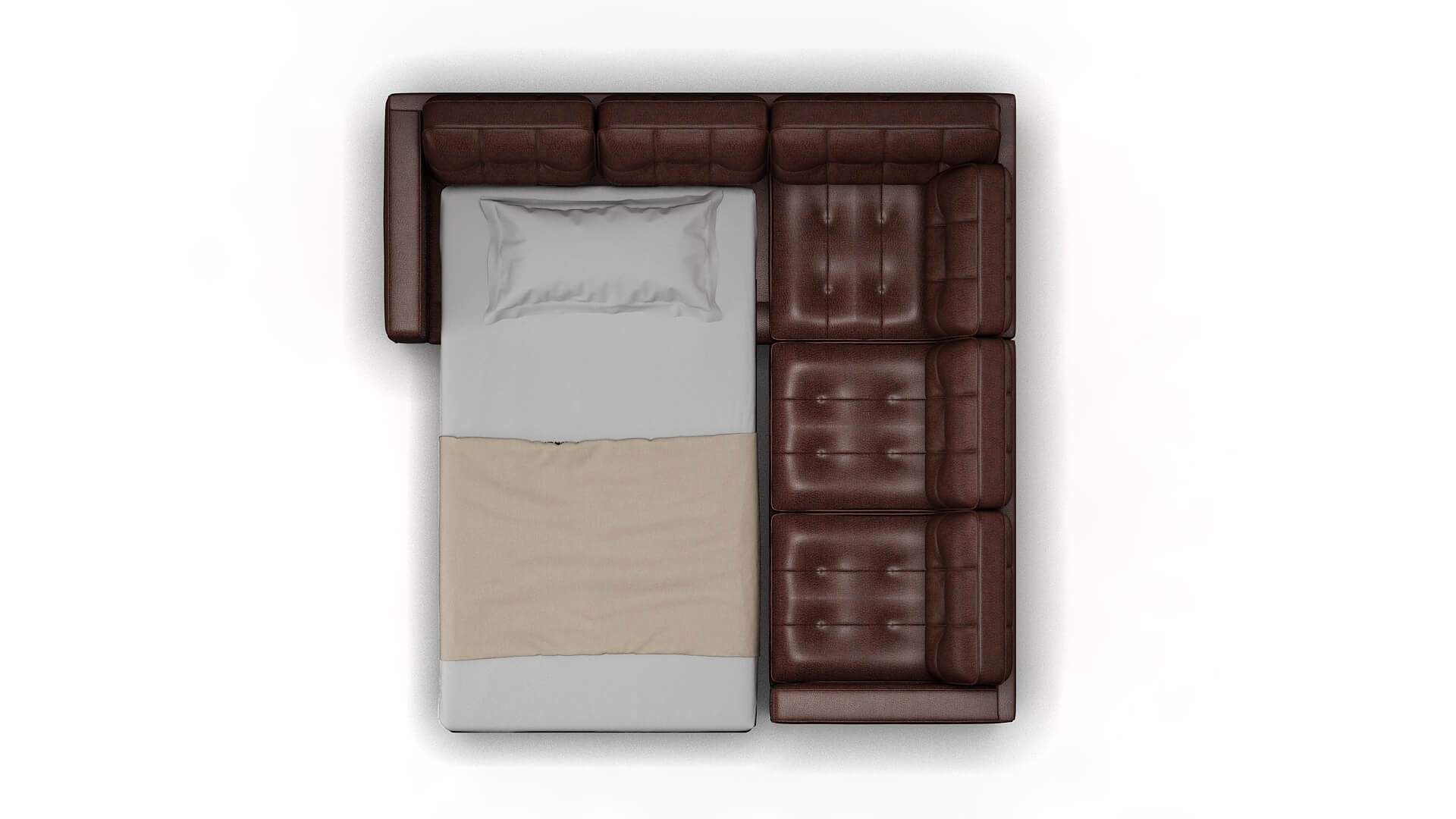 Oxford Ford Brown Sectional Sleeper Espresso legs 3