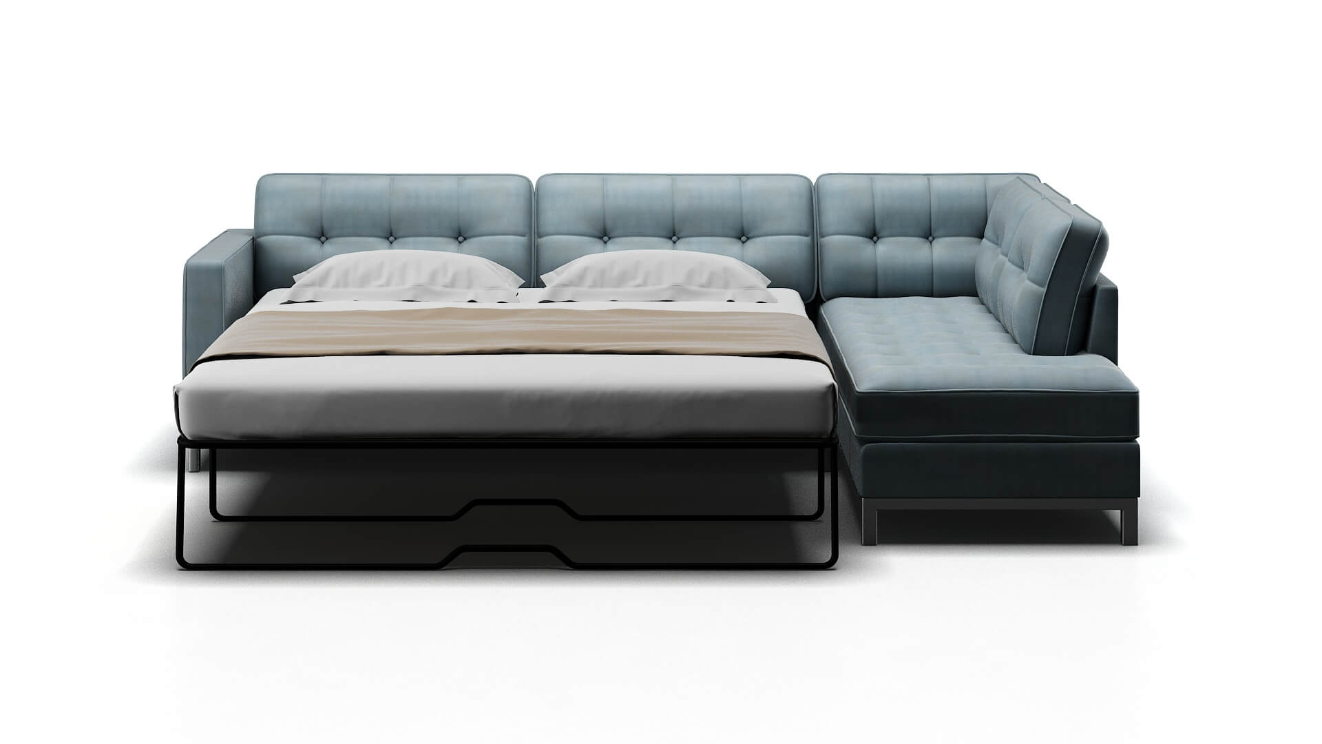 Oxford Hathaway Aqua Panel Sleeper Espresso legs 1