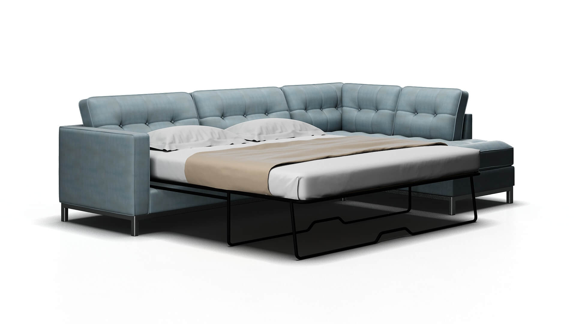 Oxford Hathaway Aqua Panel Sleeper Espresso legs 2