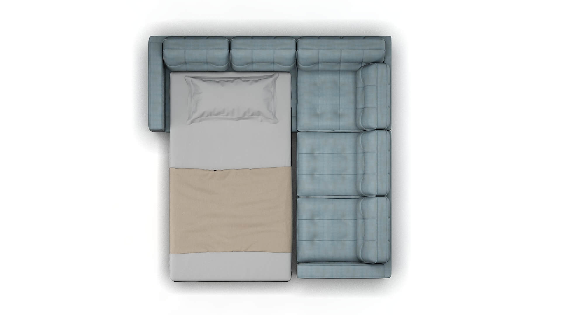 Oxford Hathaway Aqua Sectional Sleeper Espresso legs 3