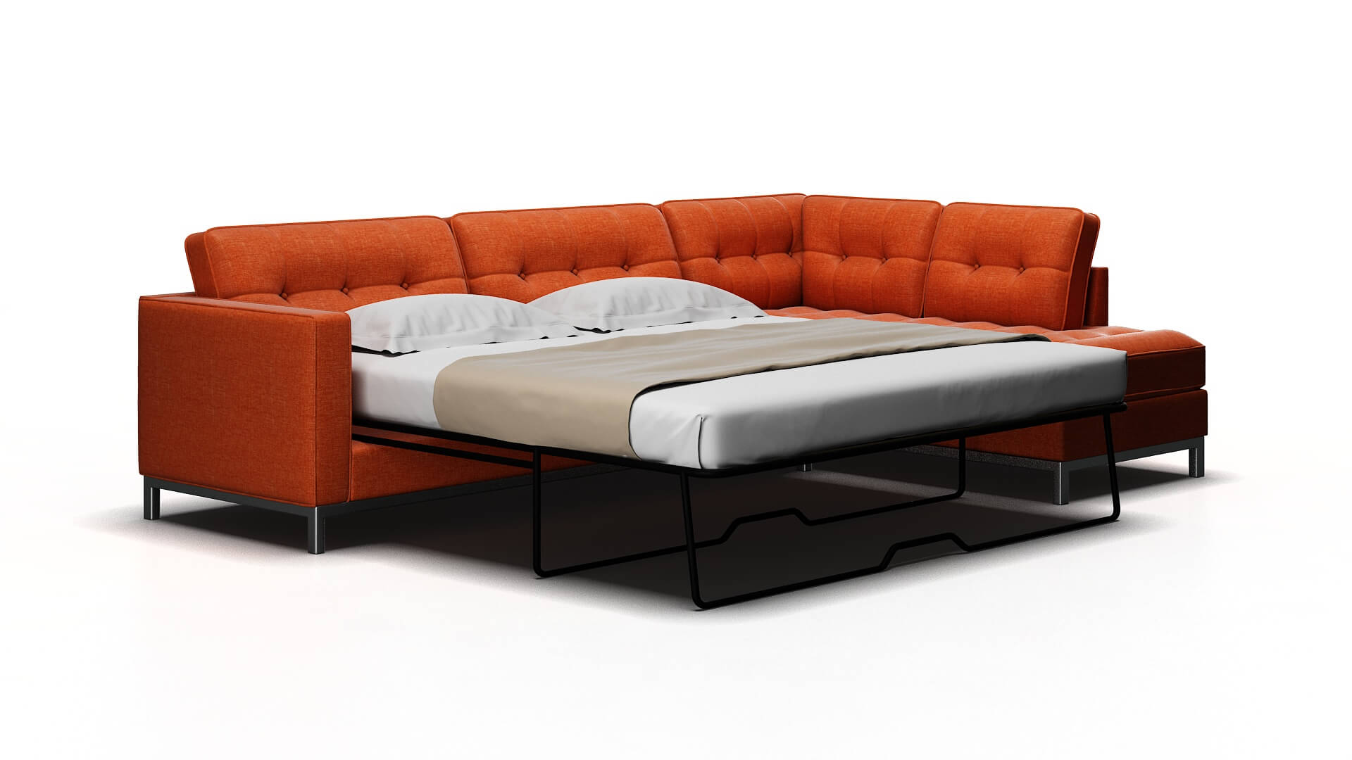 Oxford Hepburn Appricot Panel Sleeper Espresso legs 2