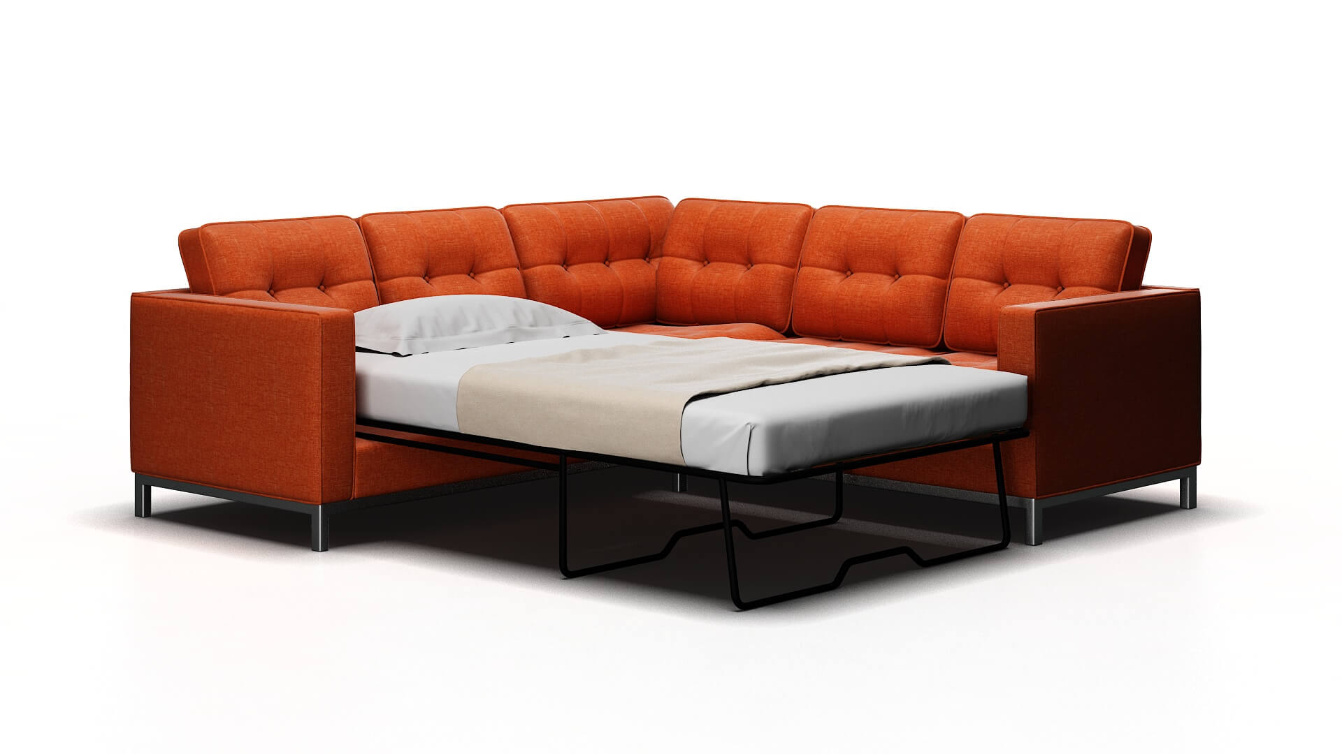 Oxford Hepburn Appricot Sectional Sleeper Espresso legs 2