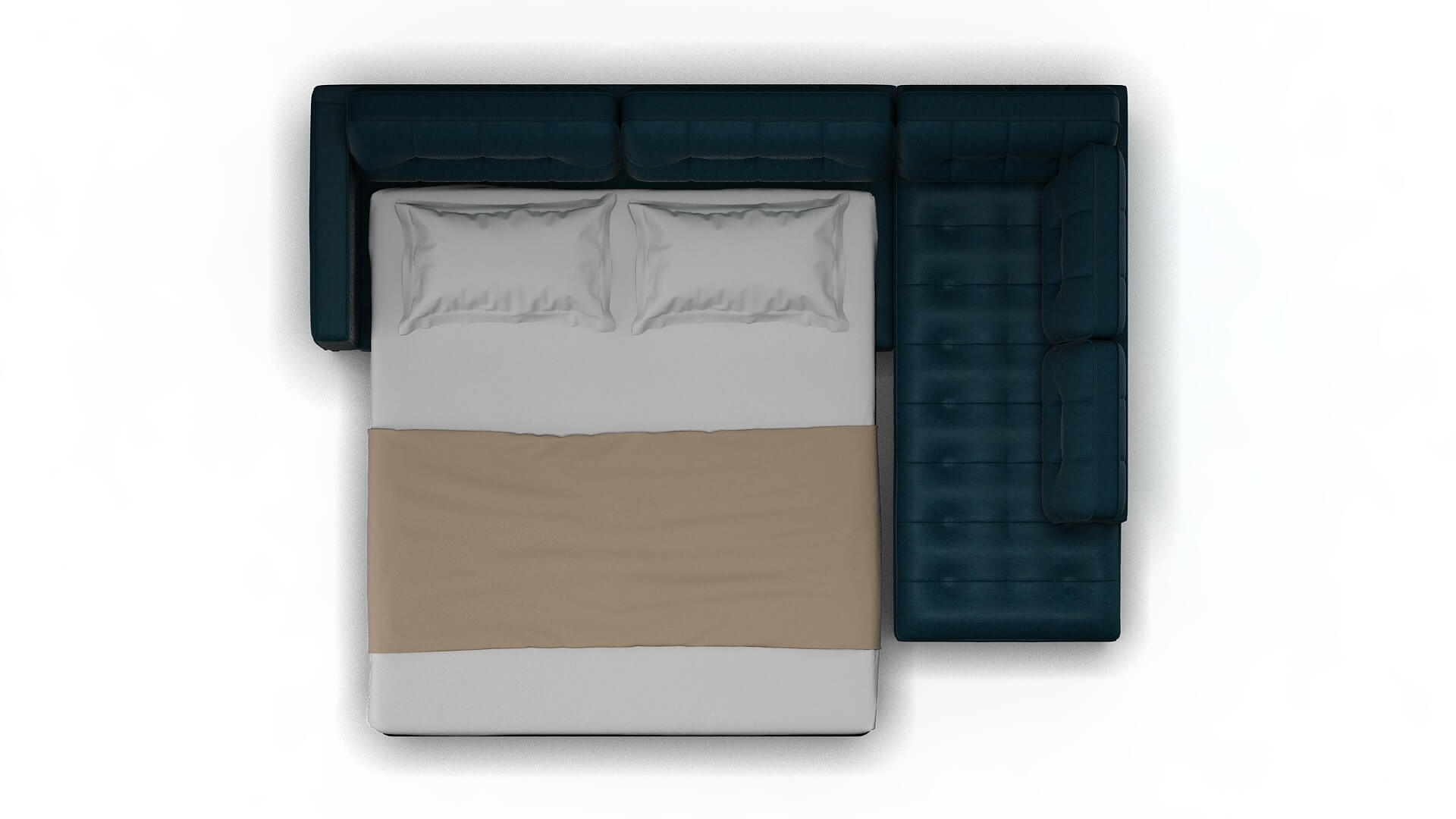 Oxford Hepburn Teal Panel Sleeper Espresso legs 3