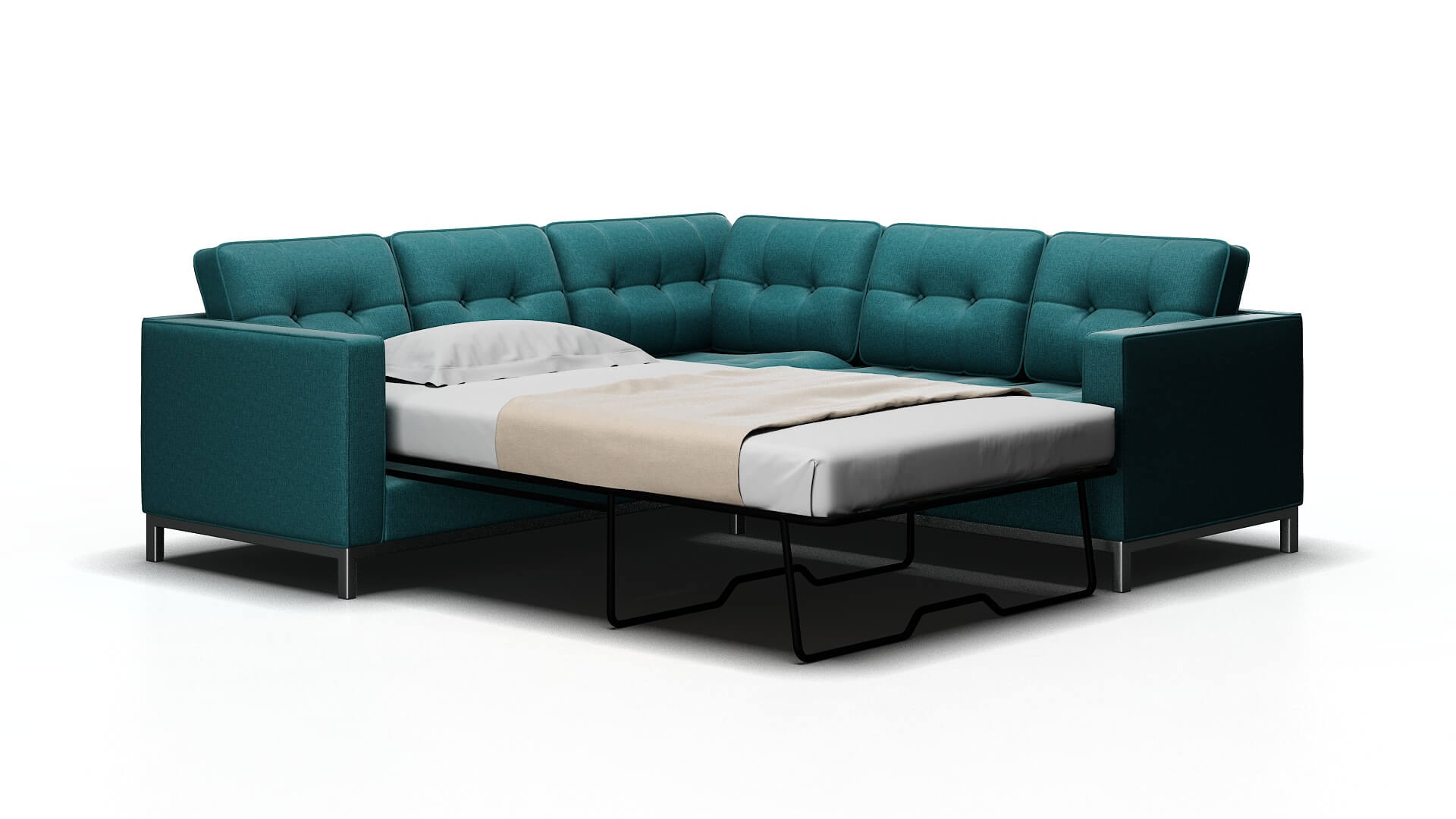 Oxford Hepburn_hrp Emerald Sectional Sleeper Espresso legs 2