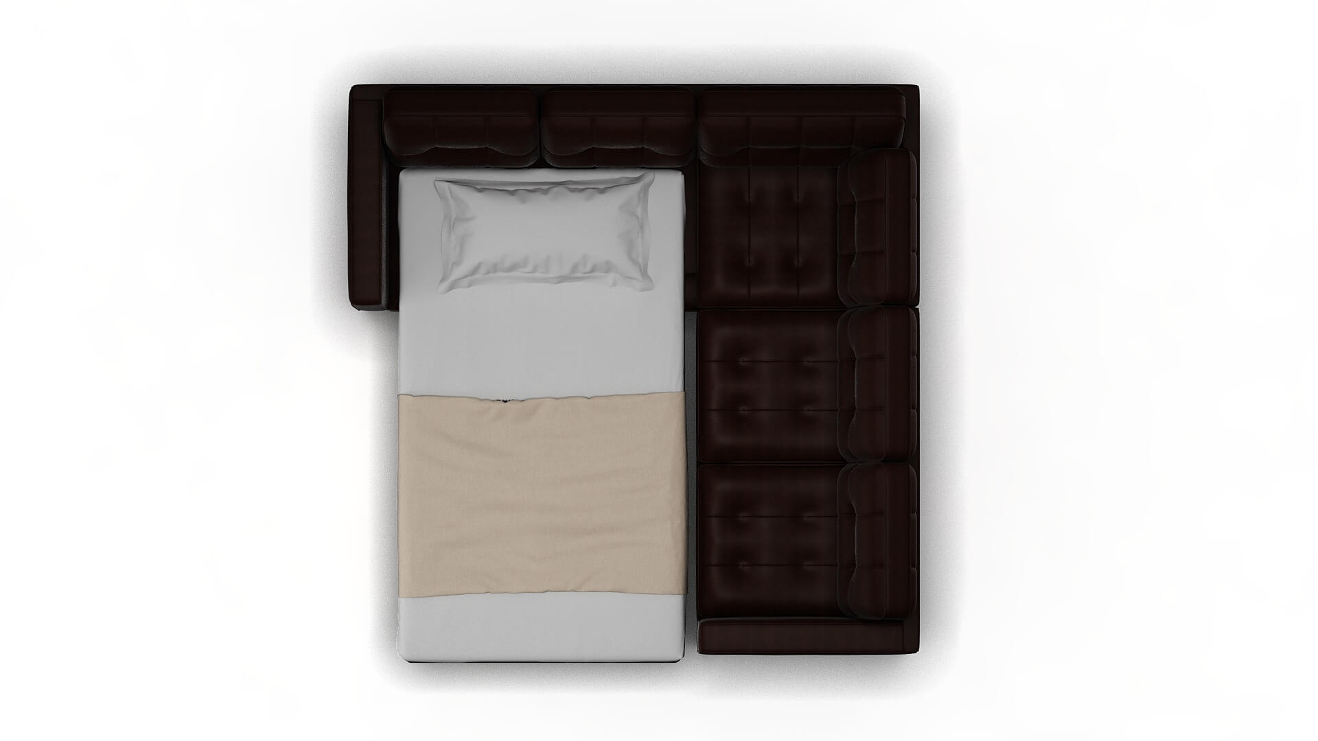 Oxford Insight Cafe Sectional Sleeper Espresso legs 3