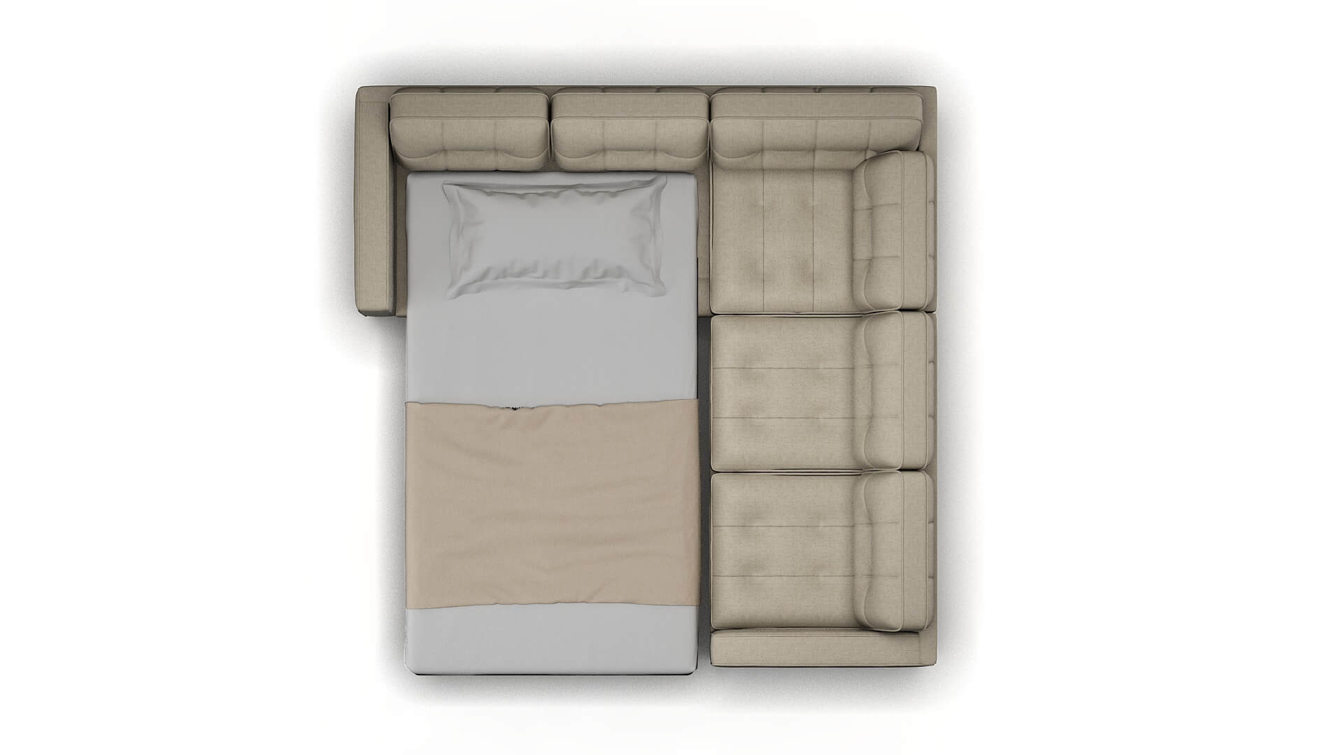 Oxford Insight Dove Sectional Sleeper Espresso legs 3