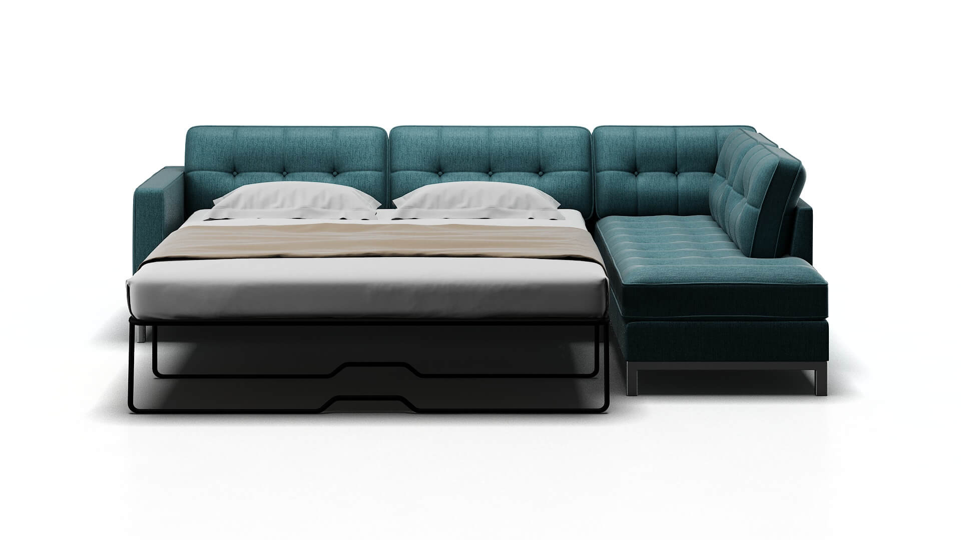 Oxford Insight Peacock Panel Sleeper Espresso legs 1