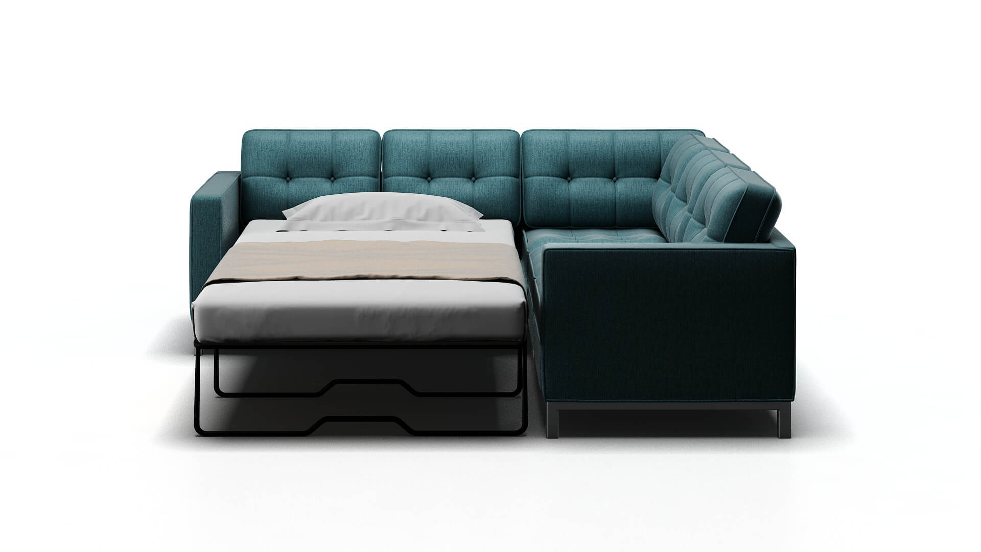 Oxford Insight Peacock Sectional Sleeper Espresso legs 1