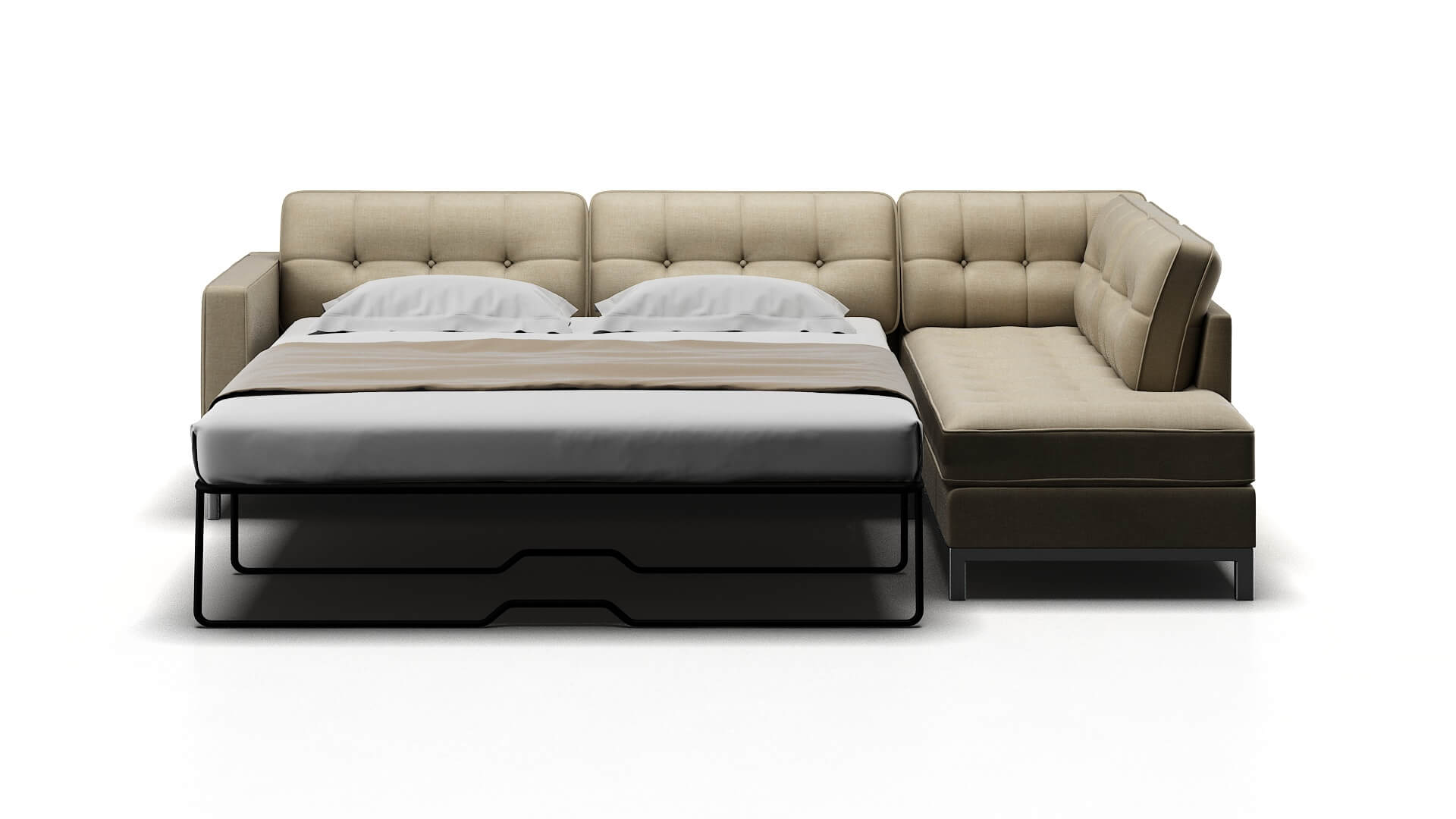 Oxford Keylargo Almond Panel Sleeper Espresso legs 1