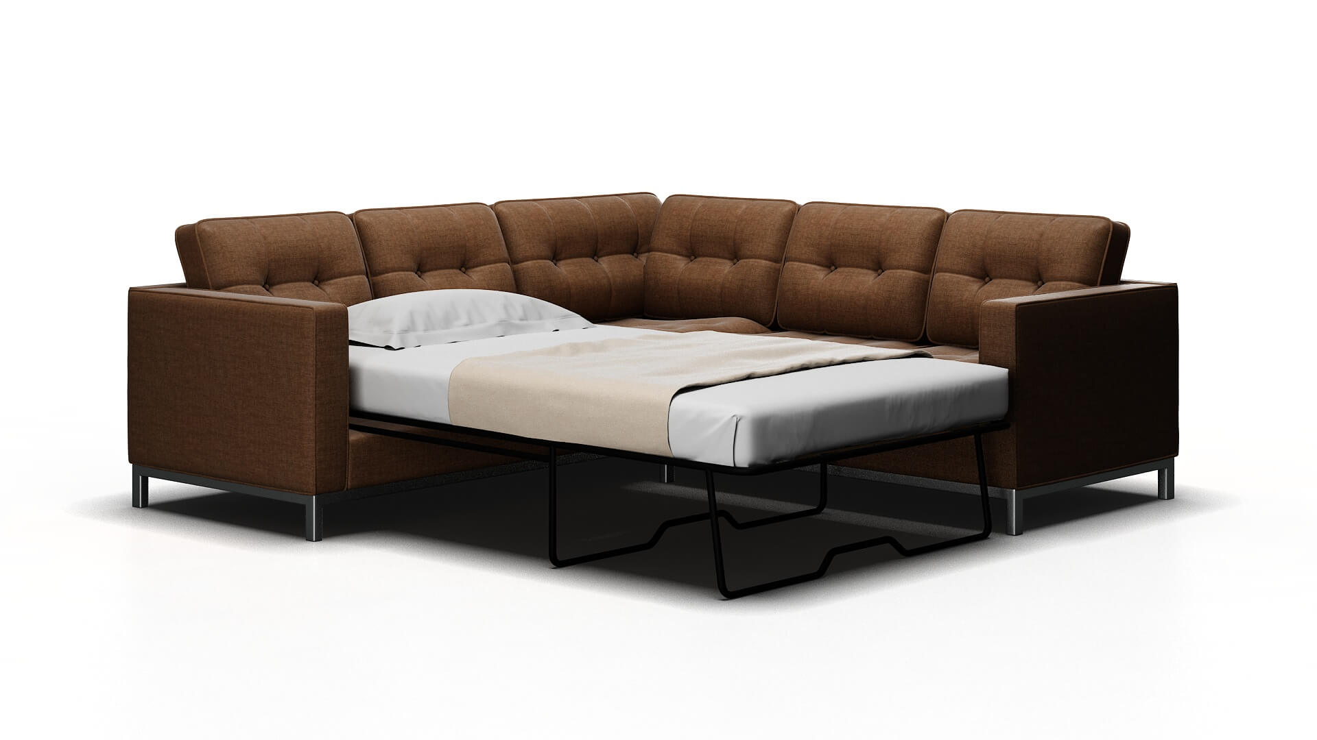 Oxford Keylargo Mink Sectional Sleeper Espresso legs 2