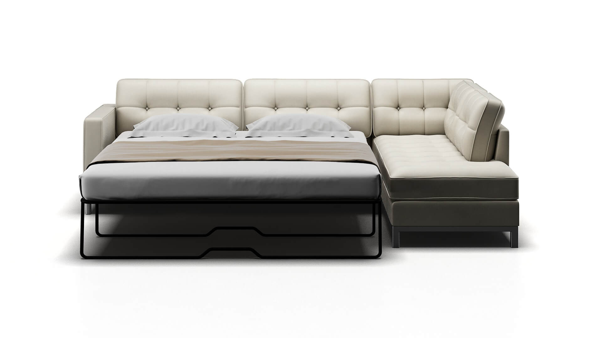 Oxford Keylargo Oatmeal Panel Sleeper Espresso legs 1