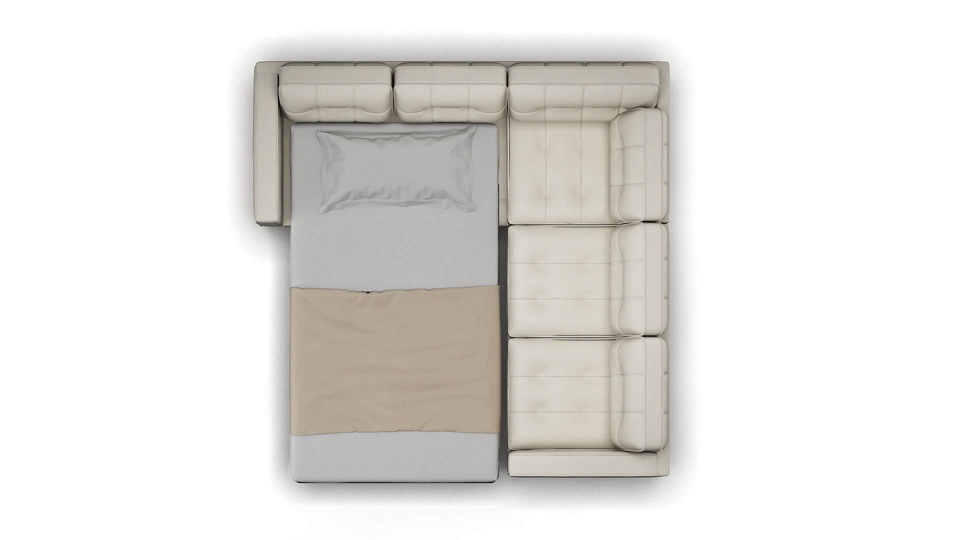 Oxford Keylargo Oatmeal Sectional Sleeper Espresso legs 3