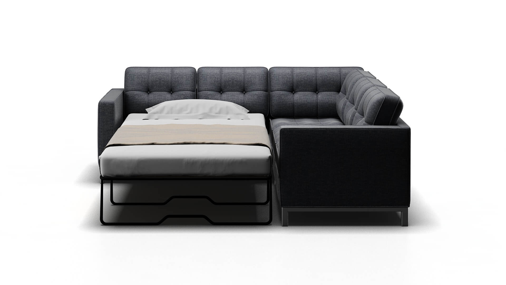 Oxford Lana Ash Sectional Sleeper Espresso legs 1