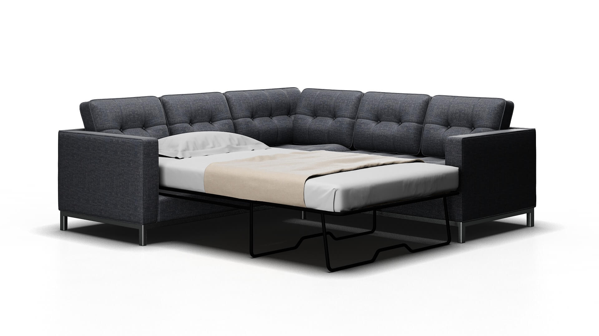Oxford Lana Ash Sectional Sleeper Espresso legs 2