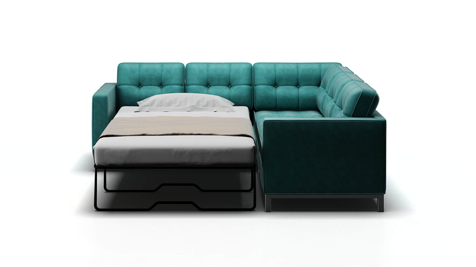 Oxford Leslie Caribbean Sectional Sleeper Espresso legs 1