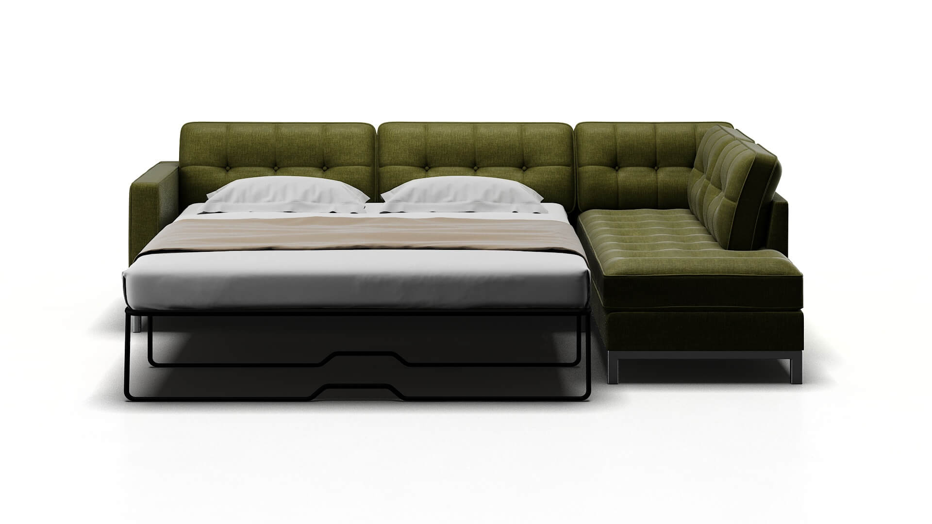 Oxford Leslie Lawn Panel Sleeper Espresso legs 1