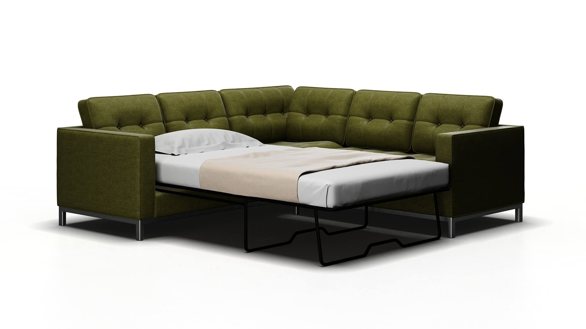Oxford Leslie Lawn Sectional Sleeper Espresso legs 2