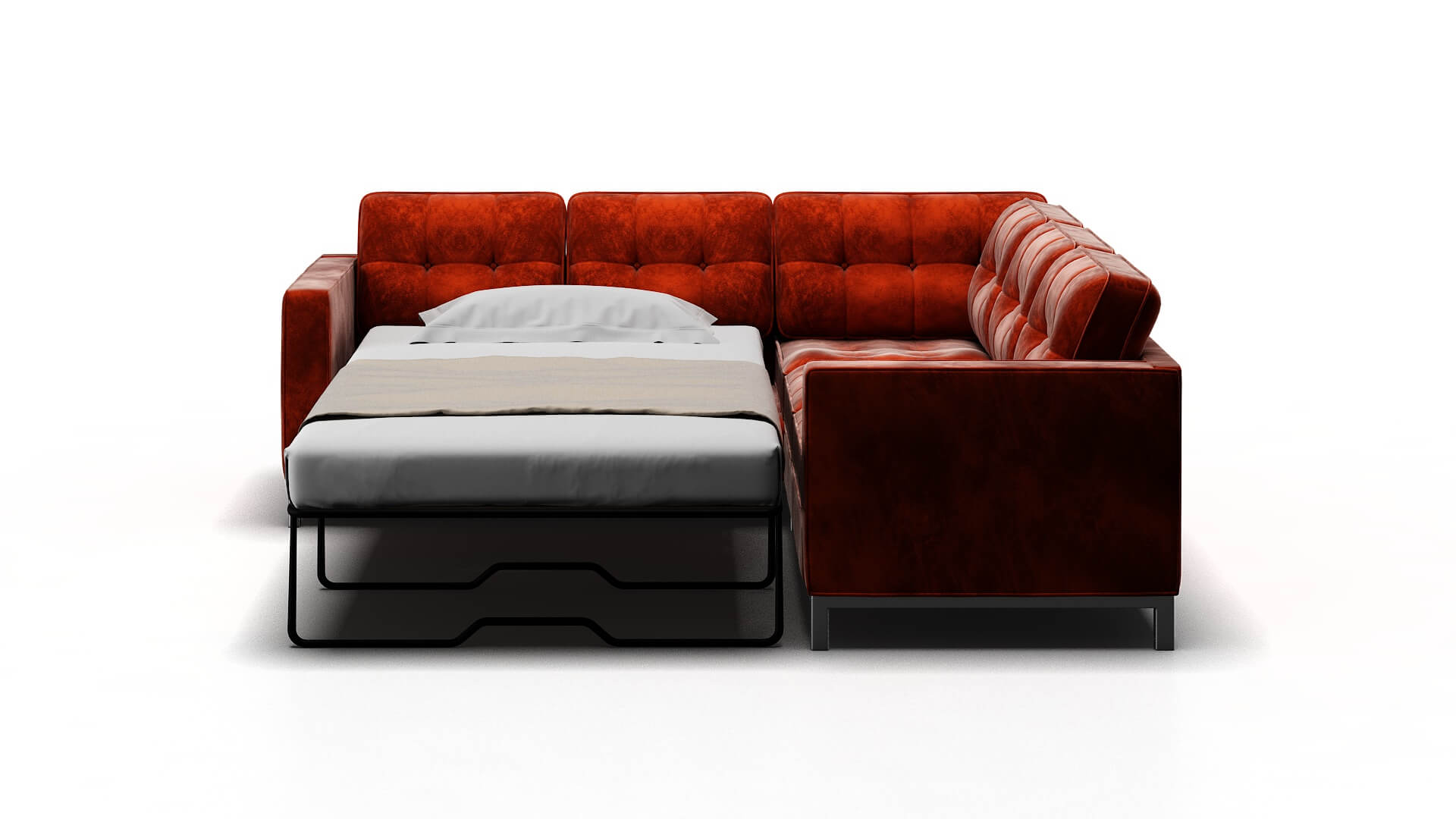 Oxford Loft Copper Sectional Sleeper Espresso legs 1