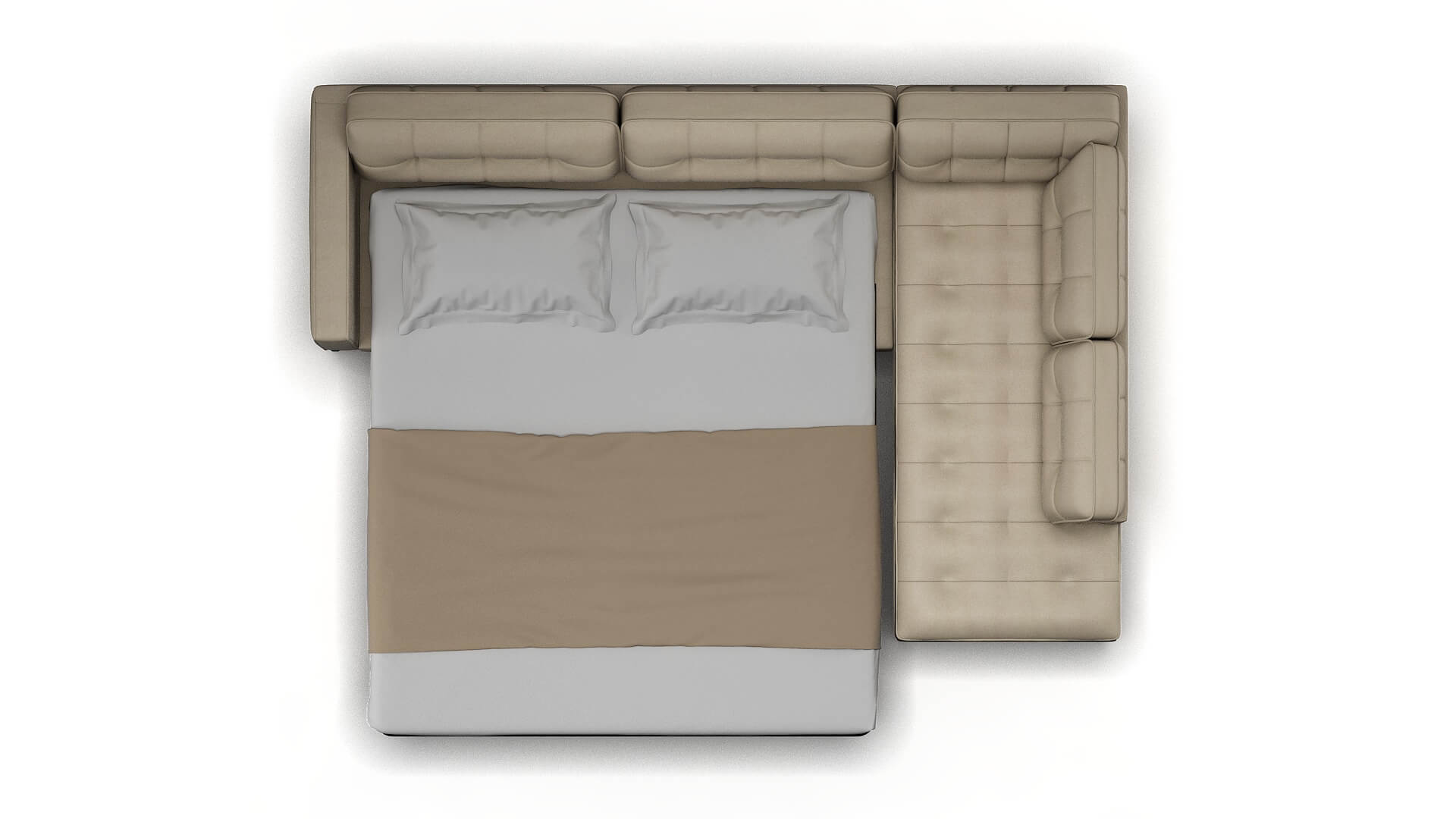 Oxford Malibu Linen Panel Sleeper Espresso legs 3