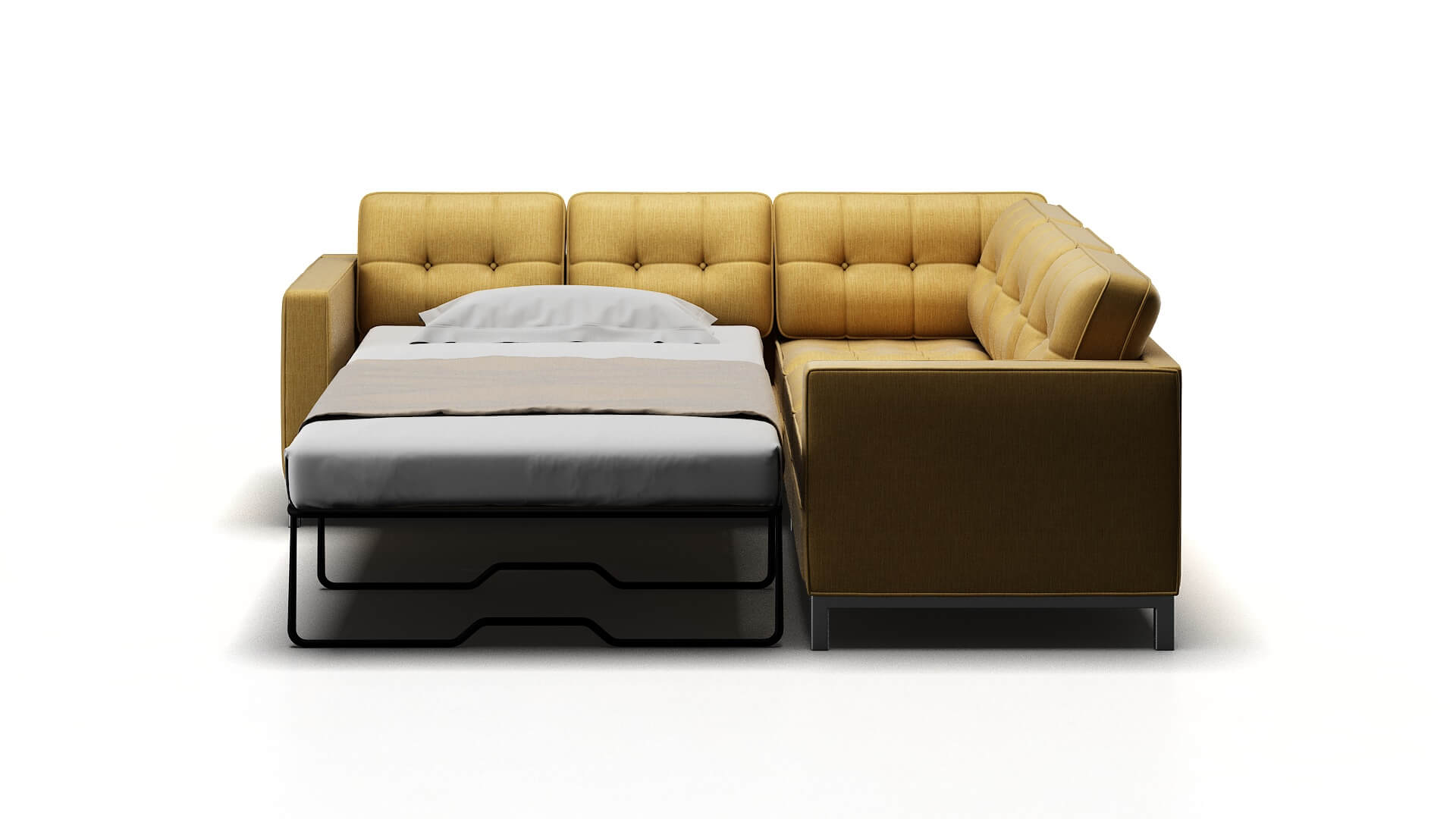 Oxford Malibu Maize Sectional Sleeper Espresso legs 1