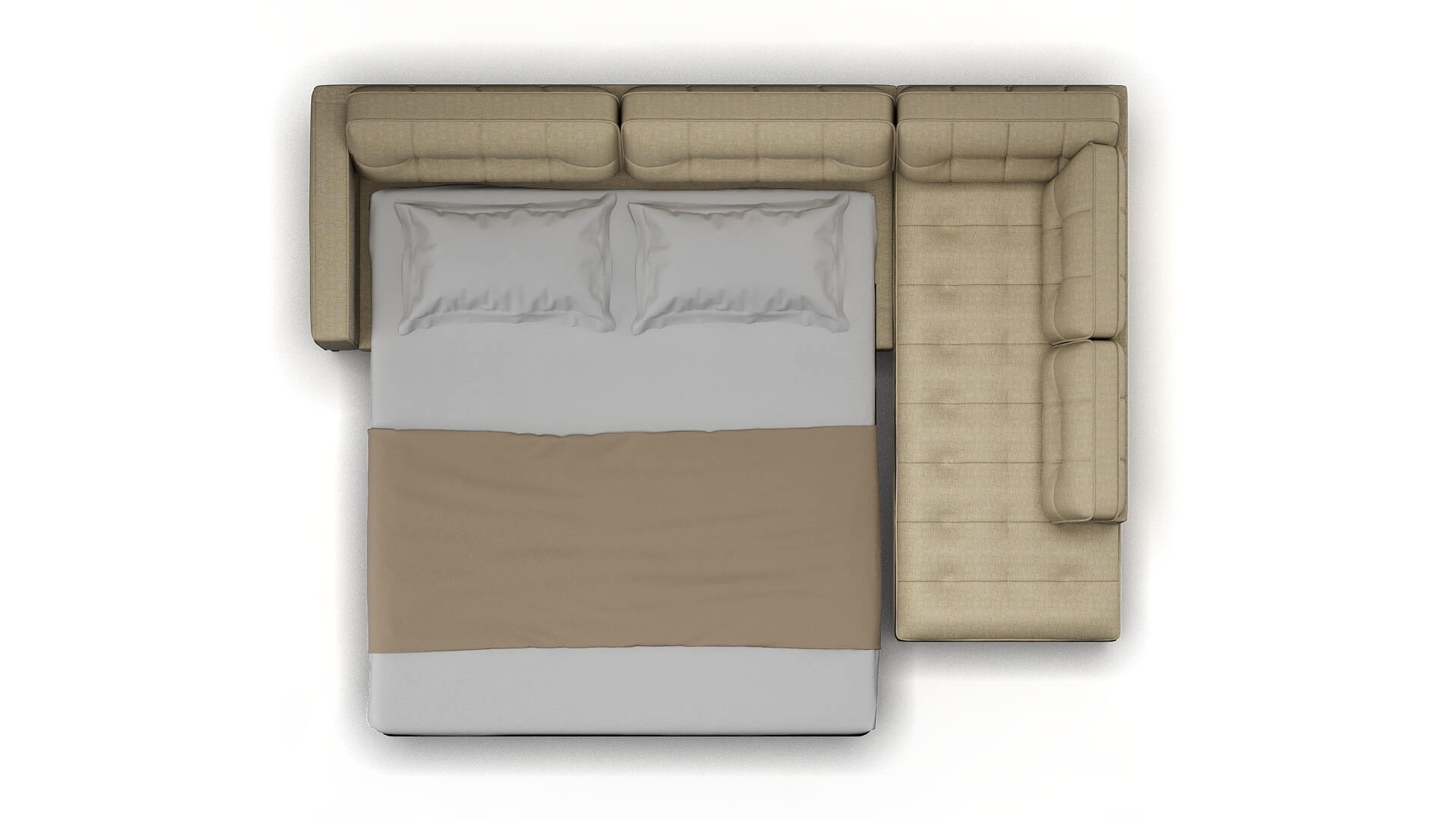 Oxford Malibu Sand Panel Sleeper Espresso legs 3