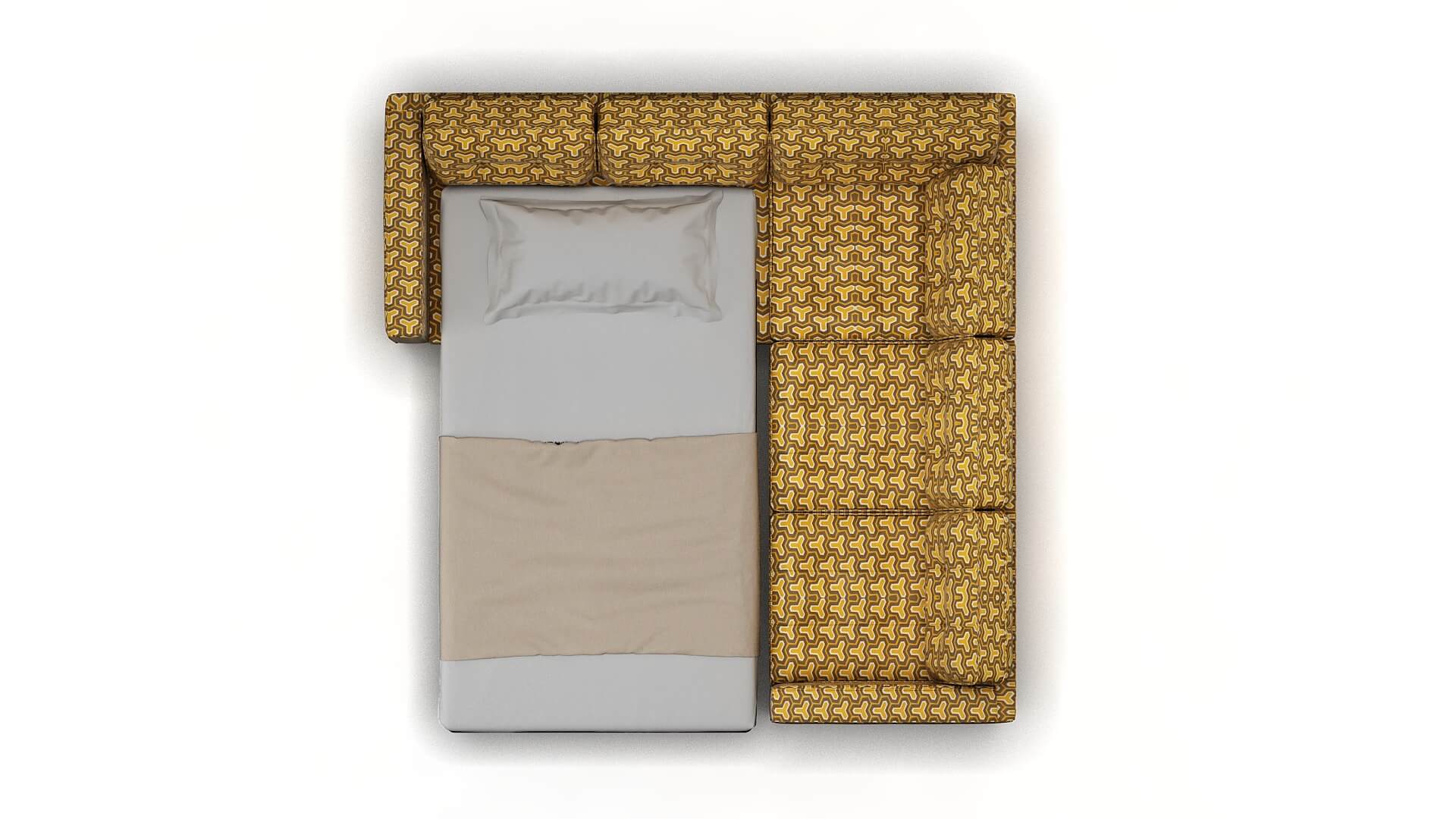 Oxford Merci Dijon Sectional Sleeper Espresso legs 3