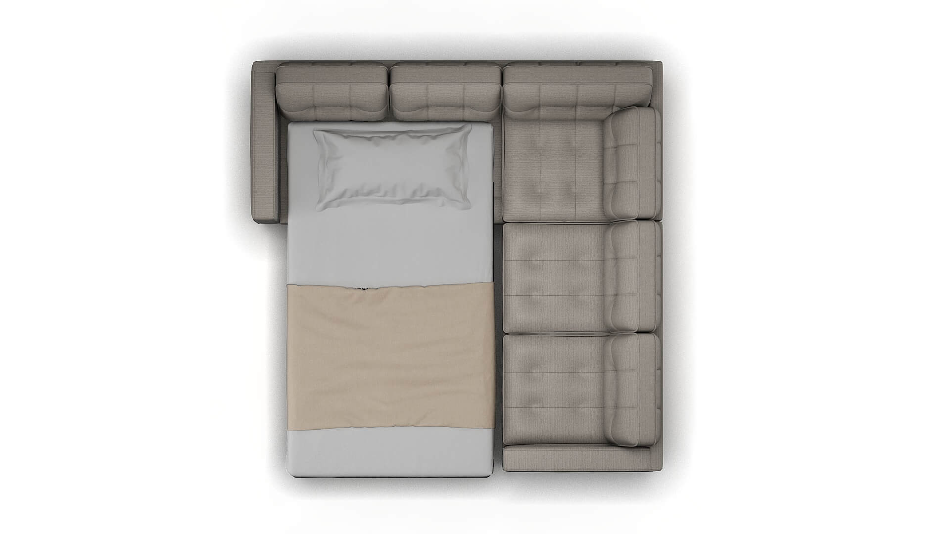 Oxford Naples Ash Sectional Sleeper Espresso legs 3