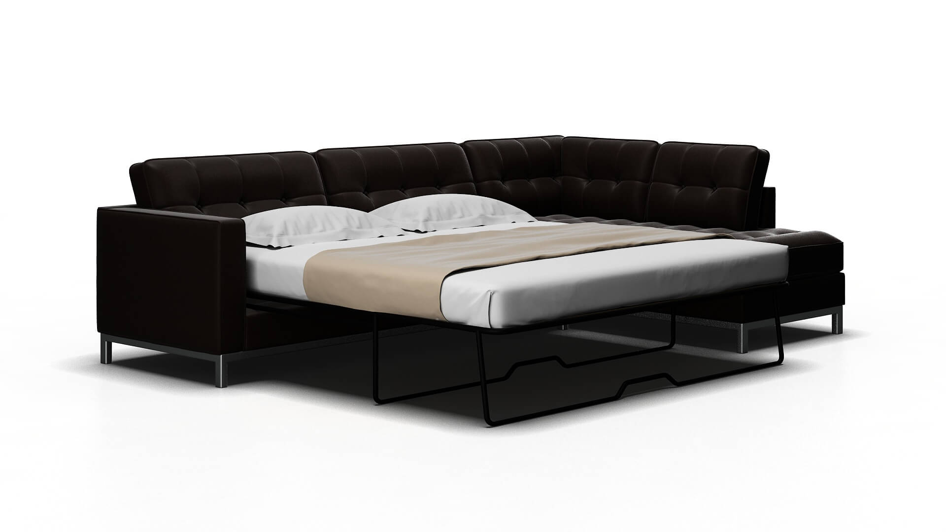 Oxford Naples Graphite Panel Sleeper Espresso legs 2