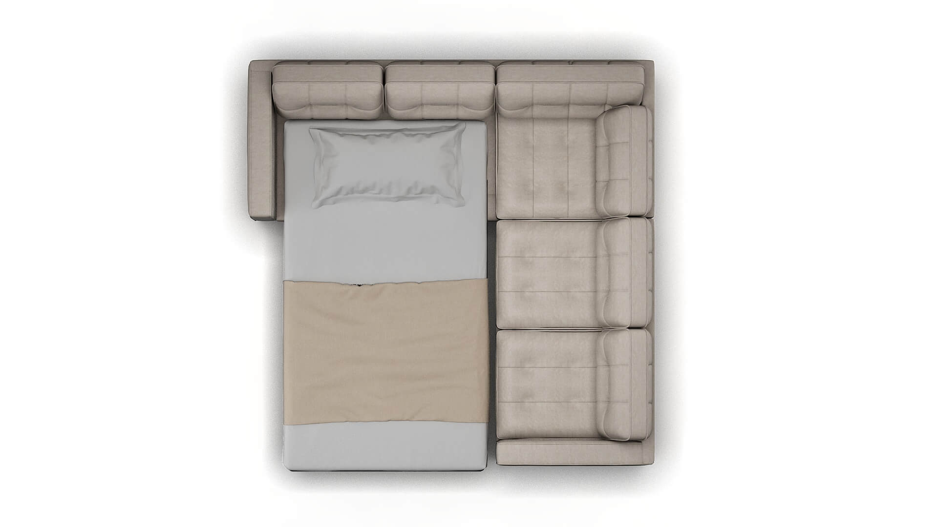 Oxford Noble Grey Sectional Sleeper Espresso legs 3