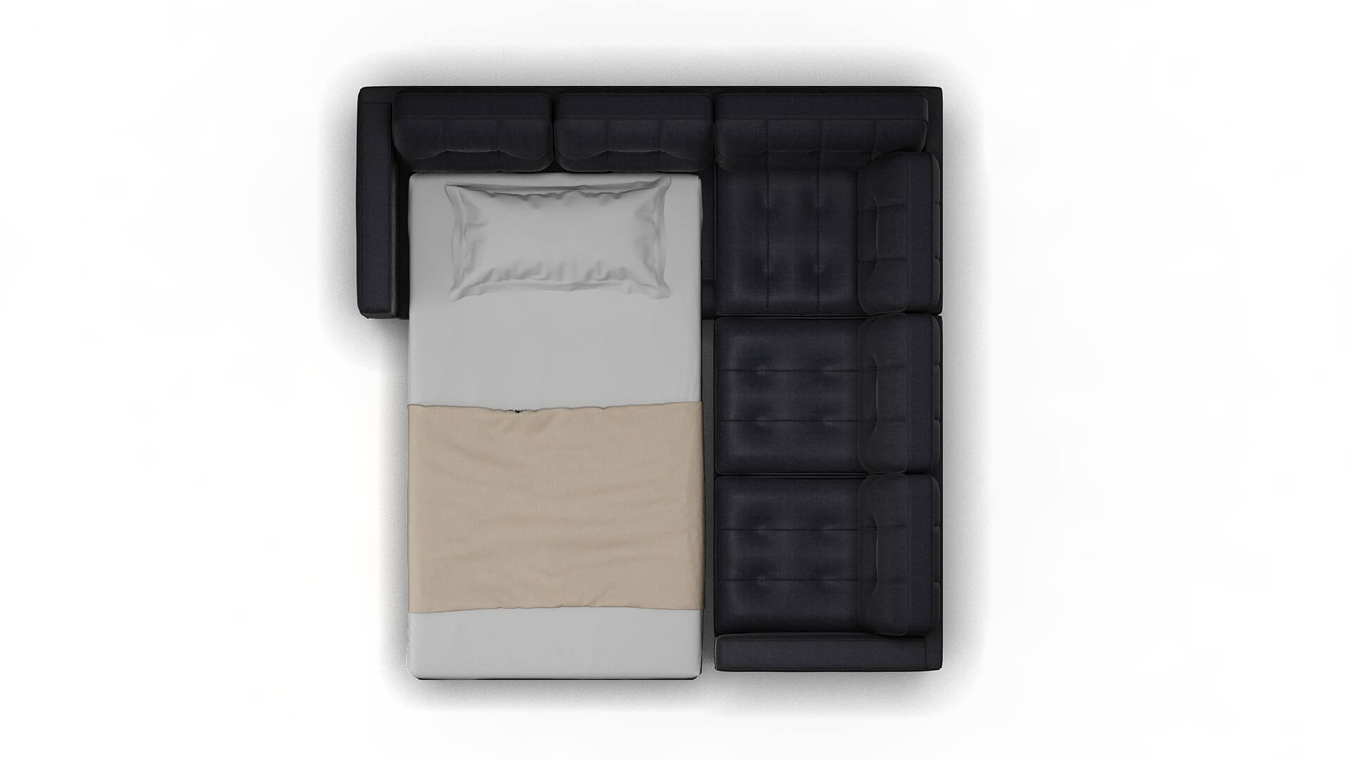 Oxford Notion Graphite Sectional Sleeper Espresso legs 3