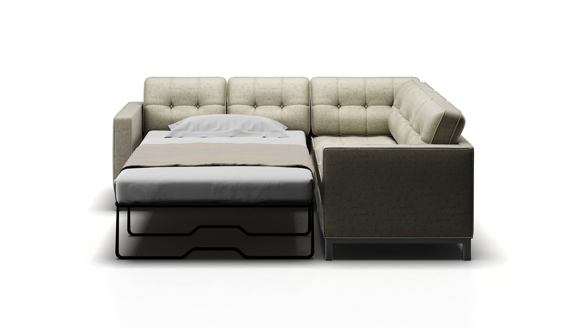 Oxford Oceanside Birch Sectional Sleeper Espresso legs 1