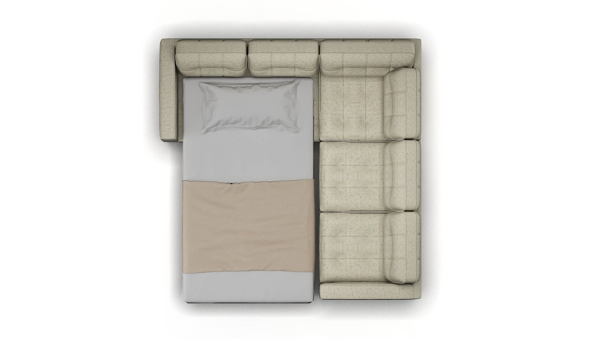 Oxford Oceanside Birch Sectional Sleeper Espresso legs 3