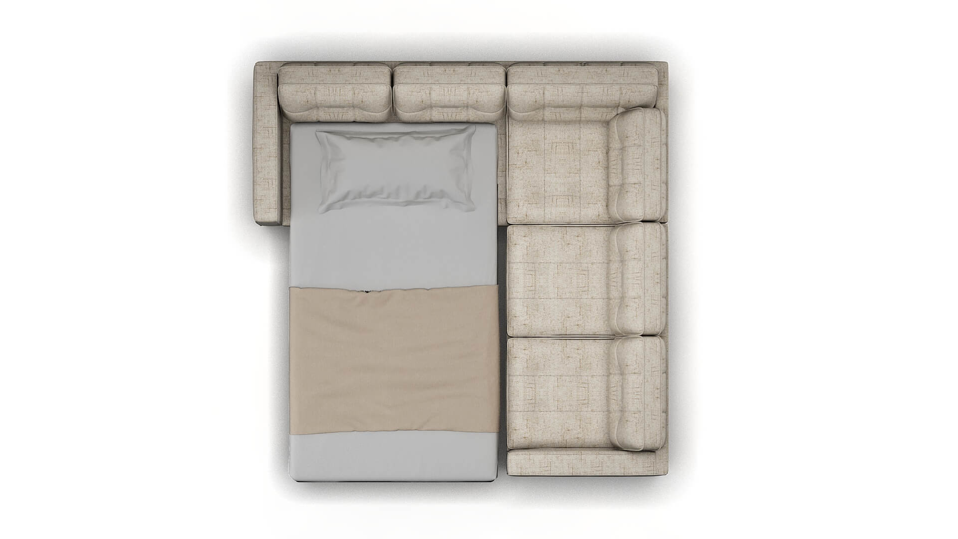 Oxford Oceanside Natural Sectional Sleeper Espresso legs 3