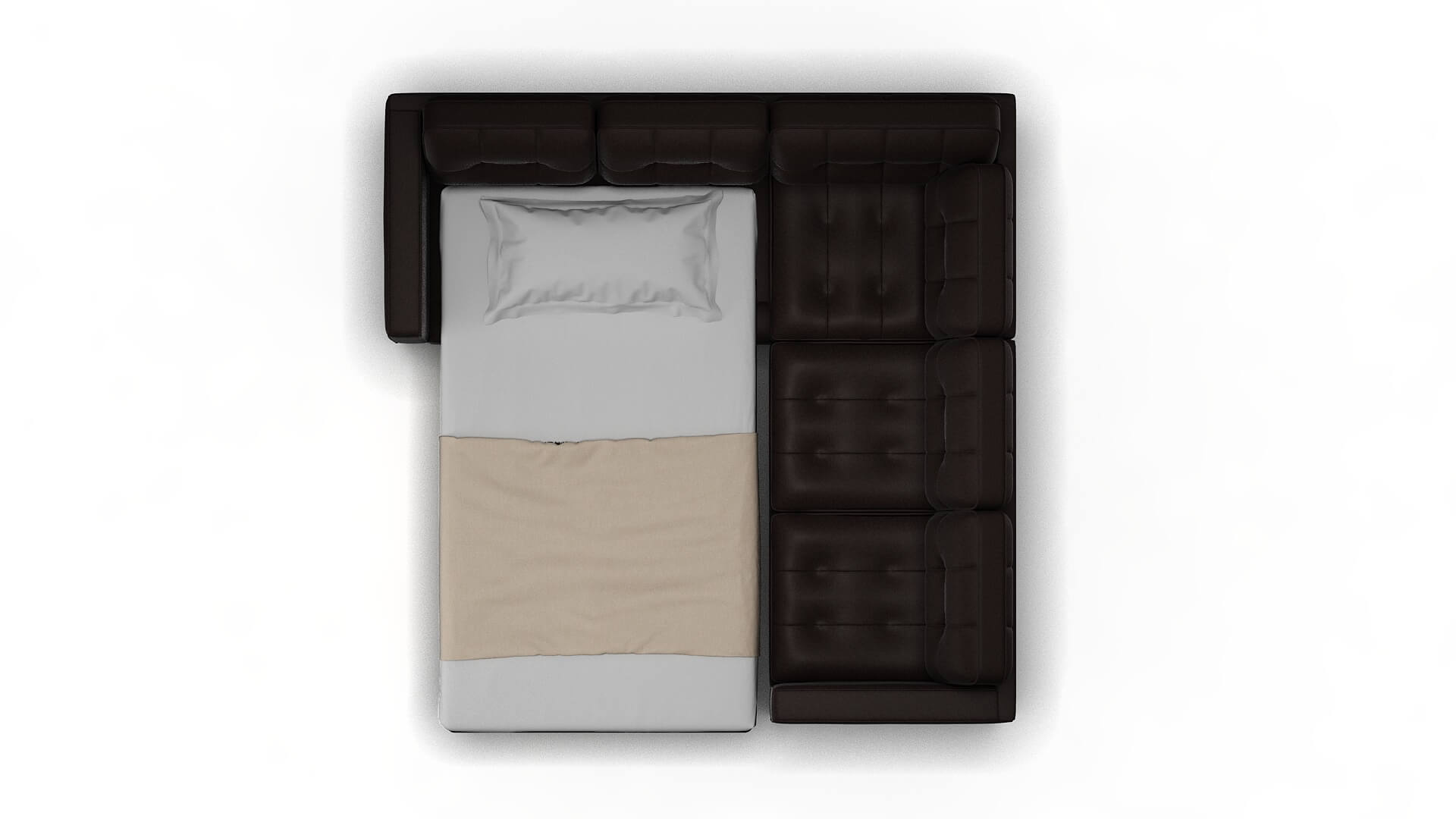 Oxford Oscar Chocolate Sectional Sleeper Espresso legs 3